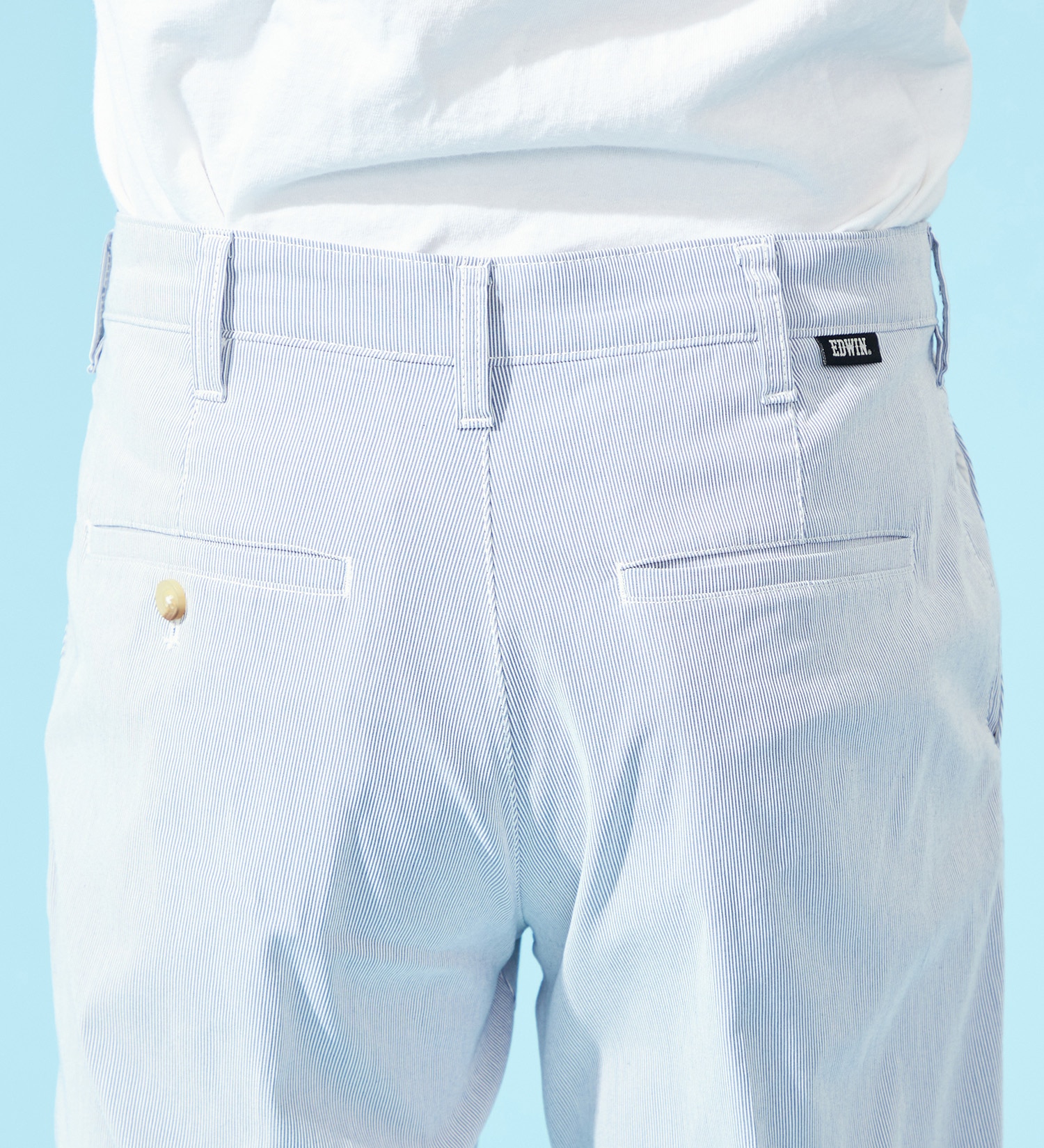 EDWIN(エドウイン)の【涼】COOLスリムトラウザーパンツ【アウトレット店舗・WEB限定】|パンツ/パンツ/メンズ|ホワイト×ブルー