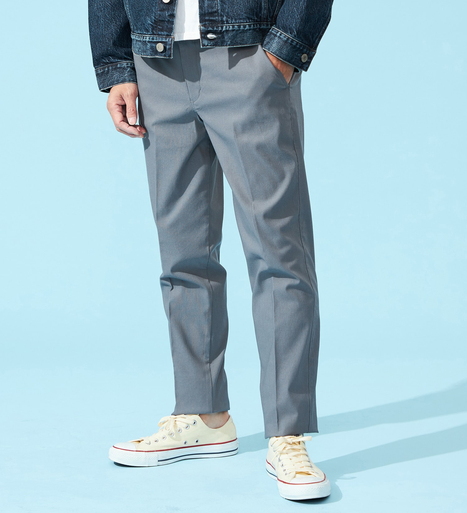 EDWIN(エドウイン)の【涼】COOLスリムトラウザーパンツ【アウトレット店舗・WEB限定】|パンツ/パンツ/メンズ|グレー