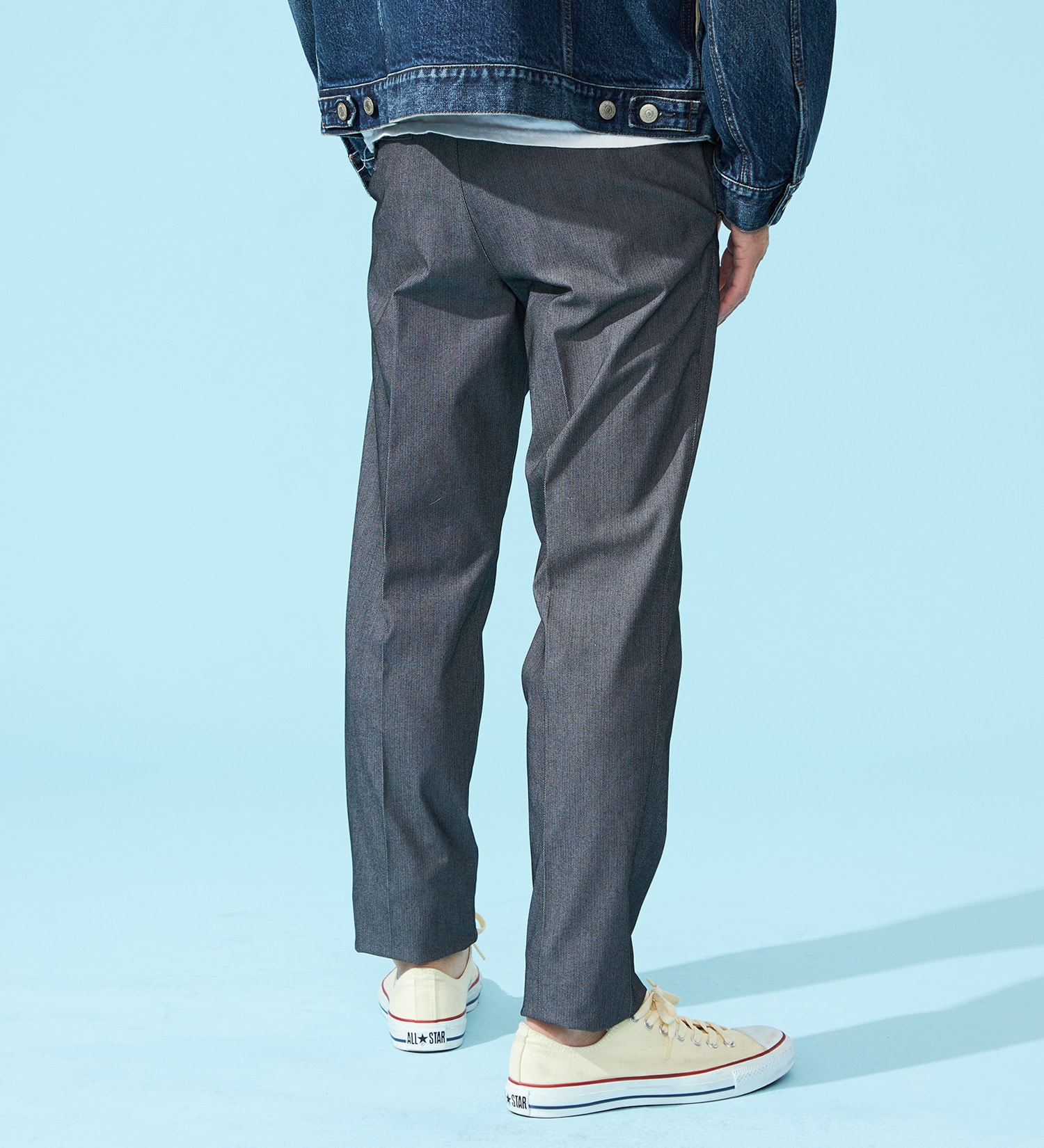 EDWIN(エドウイン)の【涼】COOLスリムトラウザーパンツ【シャンブレ】【アウトレット店舗・WEB限定】|パンツ/パンツ/メンズ|ダークグレー
