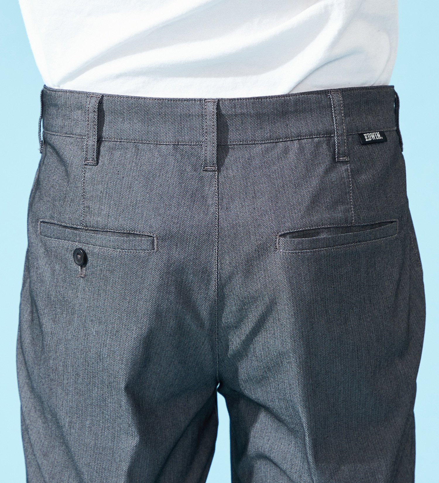 EDWIN(エドウイン)の【涼】COOLスリムトラウザーパンツ【シャンブレ】【アウトレット店舗・WEB限定】|パンツ/パンツ/メンズ|ダークグレー