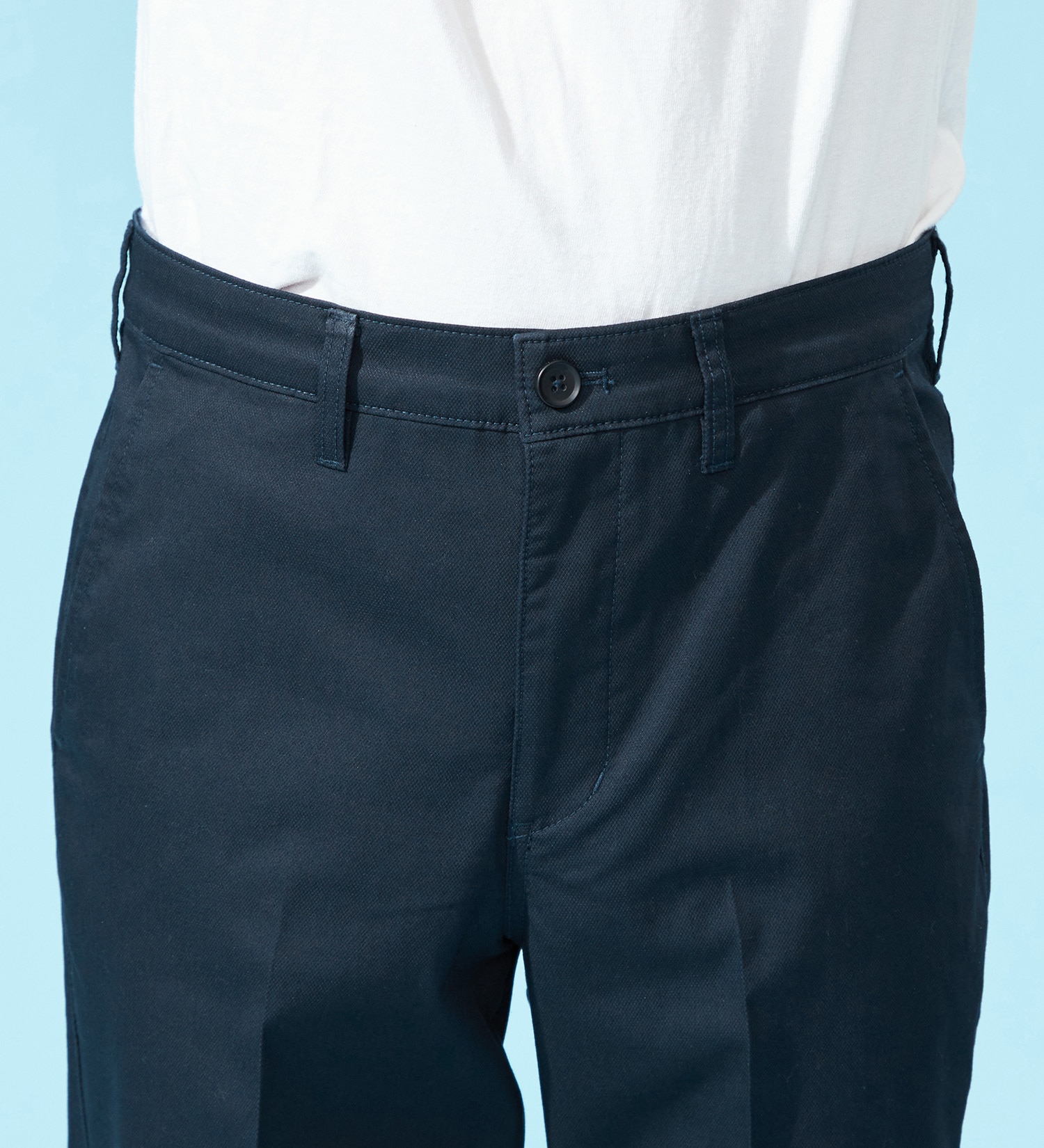 EDWIN(エドウイン)の【涼】COOLスリムトラウザーパンツ【シャンブレ】【アウトレット店舗・WEB限定】|パンツ/パンツ/メンズ|ネイビー