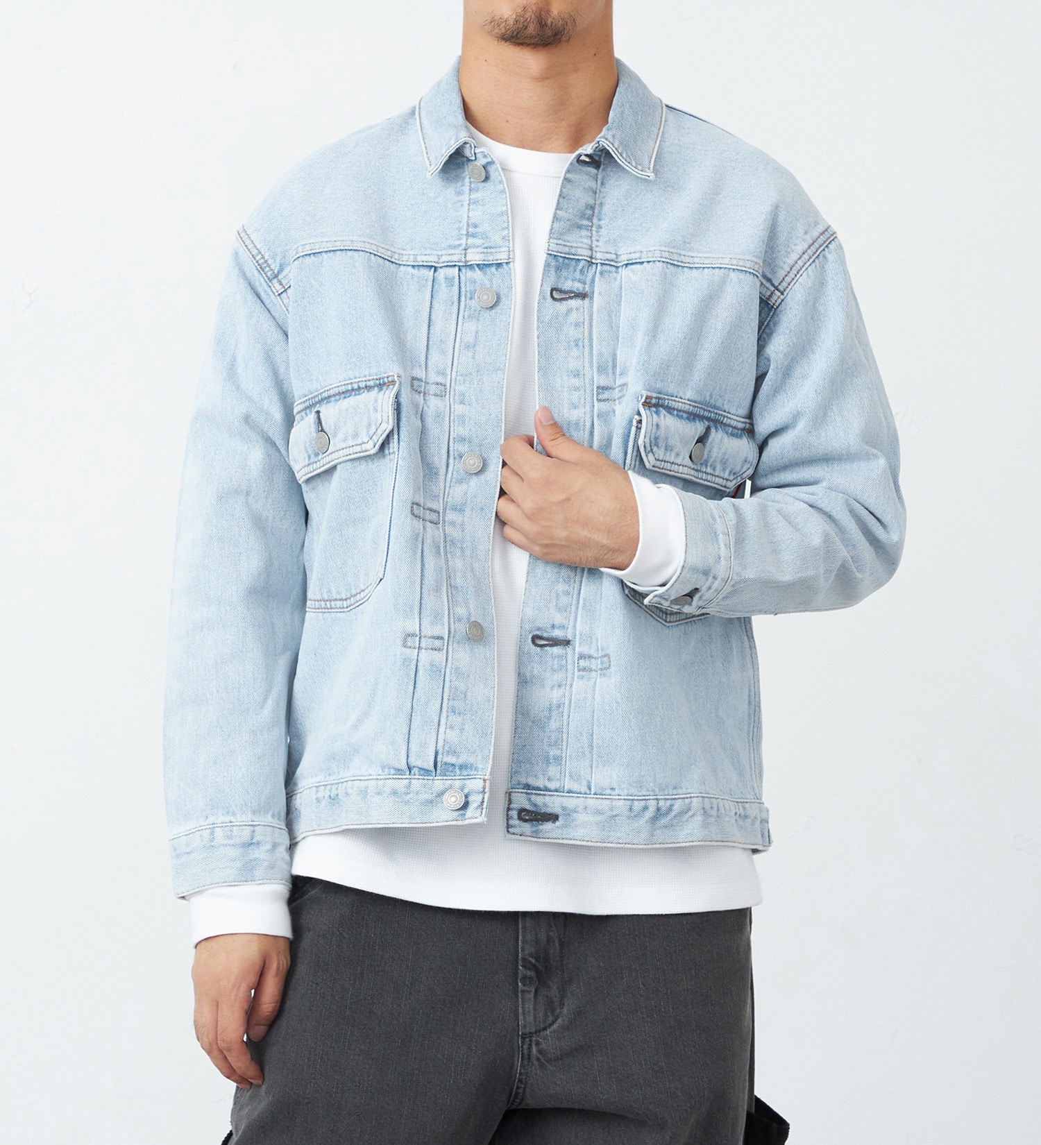 EDWIN(エドウイン)のオーバーサイズデニムジャケット【アウトレット店舗・WEB限定】|ジャケット/アウター/デニムジャケット/メンズ|淡色ブルー