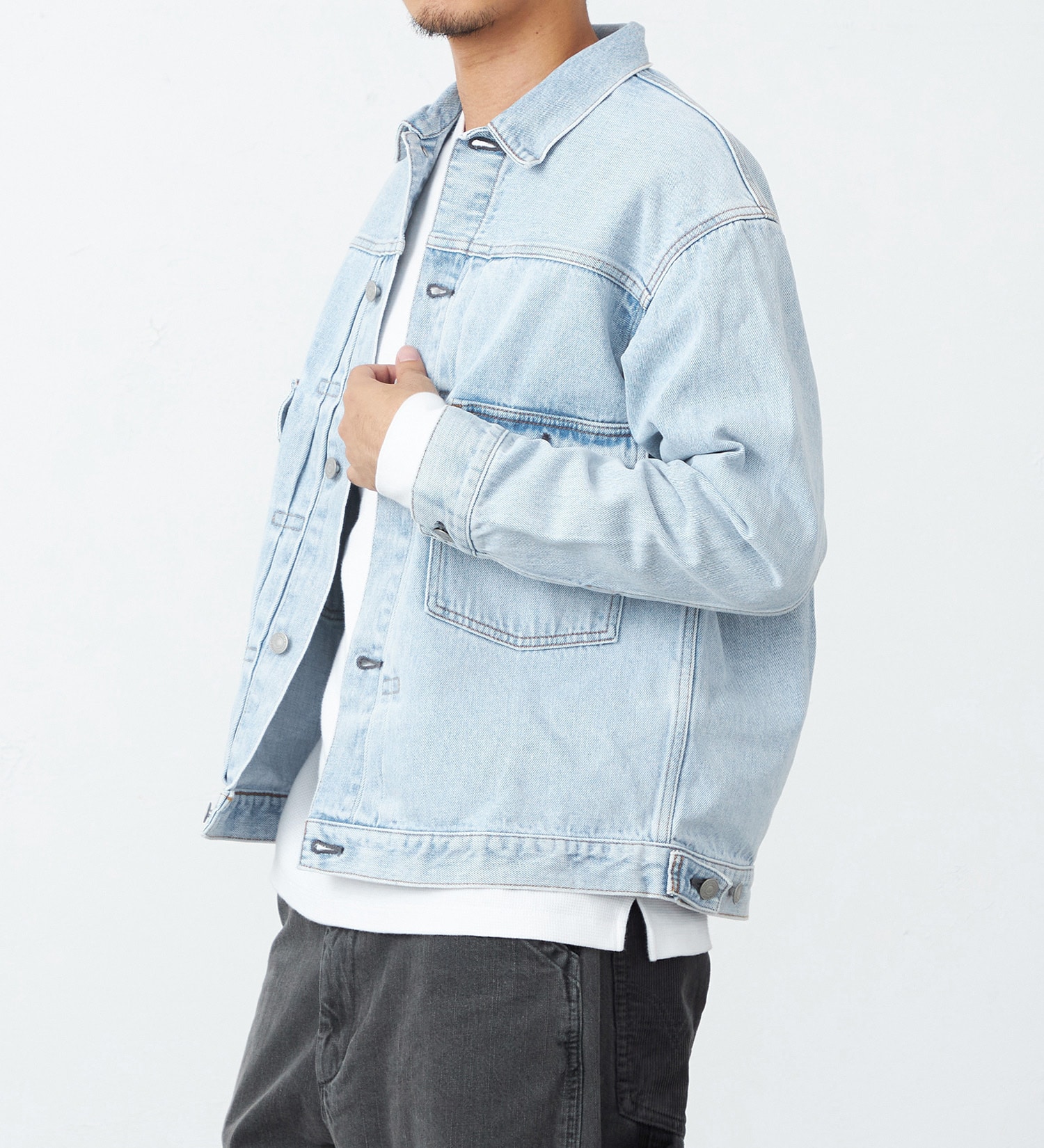 EDWIN(エドウイン)のオーバーサイズデニムジャケット【アウトレット店舗・WEB限定】|ジャケット/アウター/デニムジャケット/メンズ|淡色ブルー