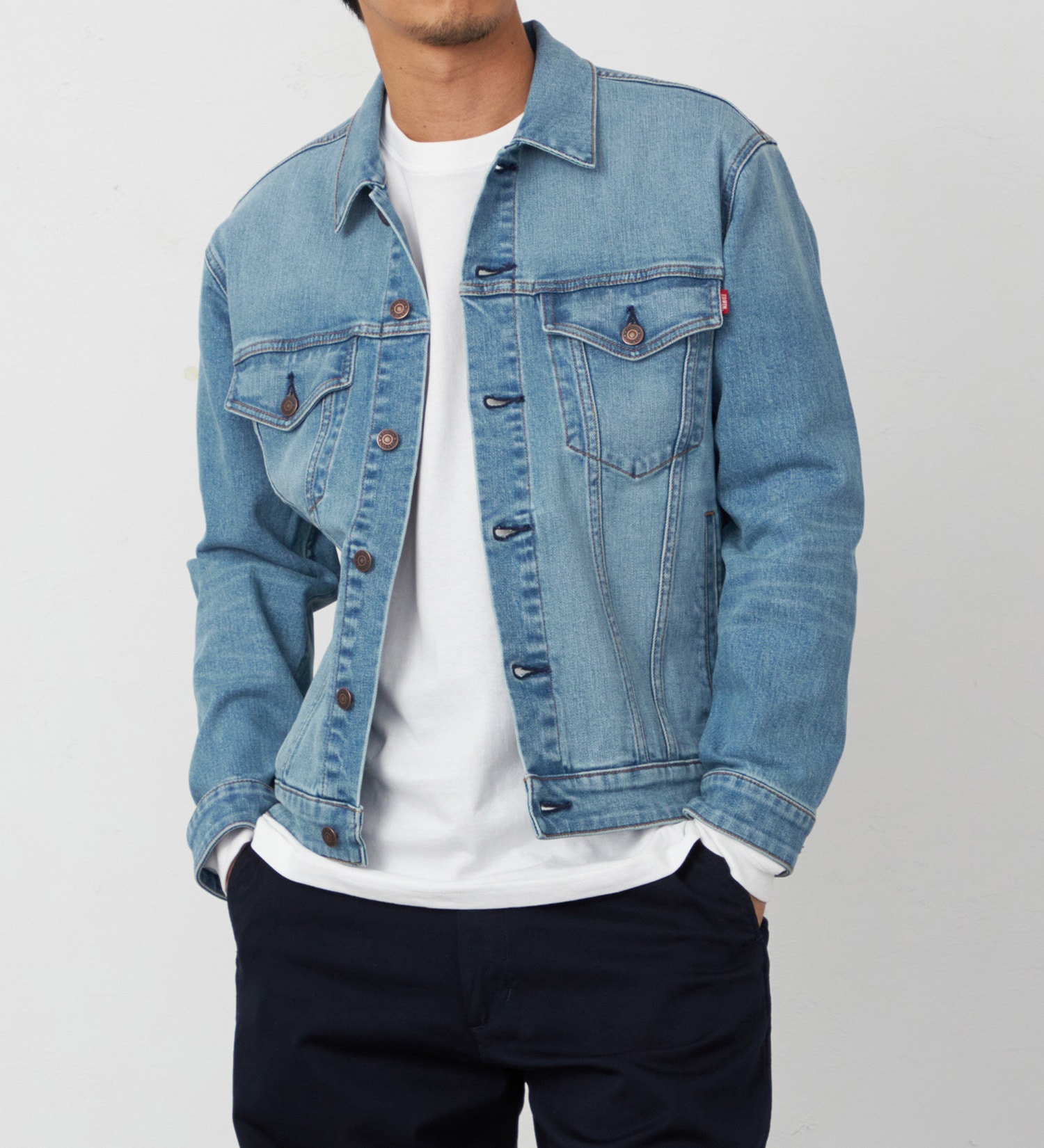 EDWIN(エドウイン)のストレッチデニムジャケット【アウトレット店舗・WEB限定】|ジャケット/アウター/デニムジャケット/メンズ|淡色ブルー