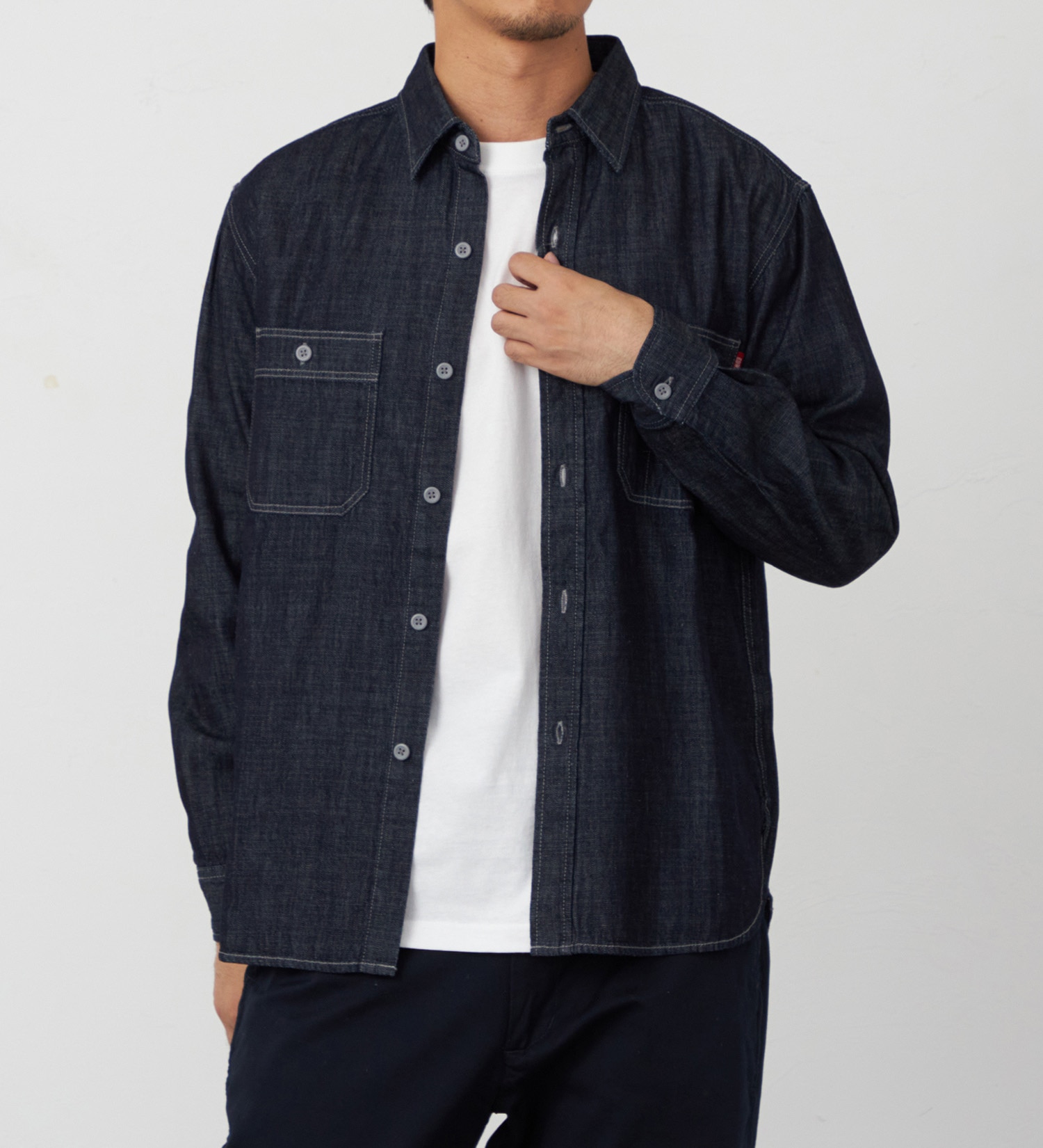 EDWIN(エドウイン)のデニムワークシャツ【アウトレット店舗・WEB限定】|トップス/シャツ/ブラウス/メンズ|インディゴブルー