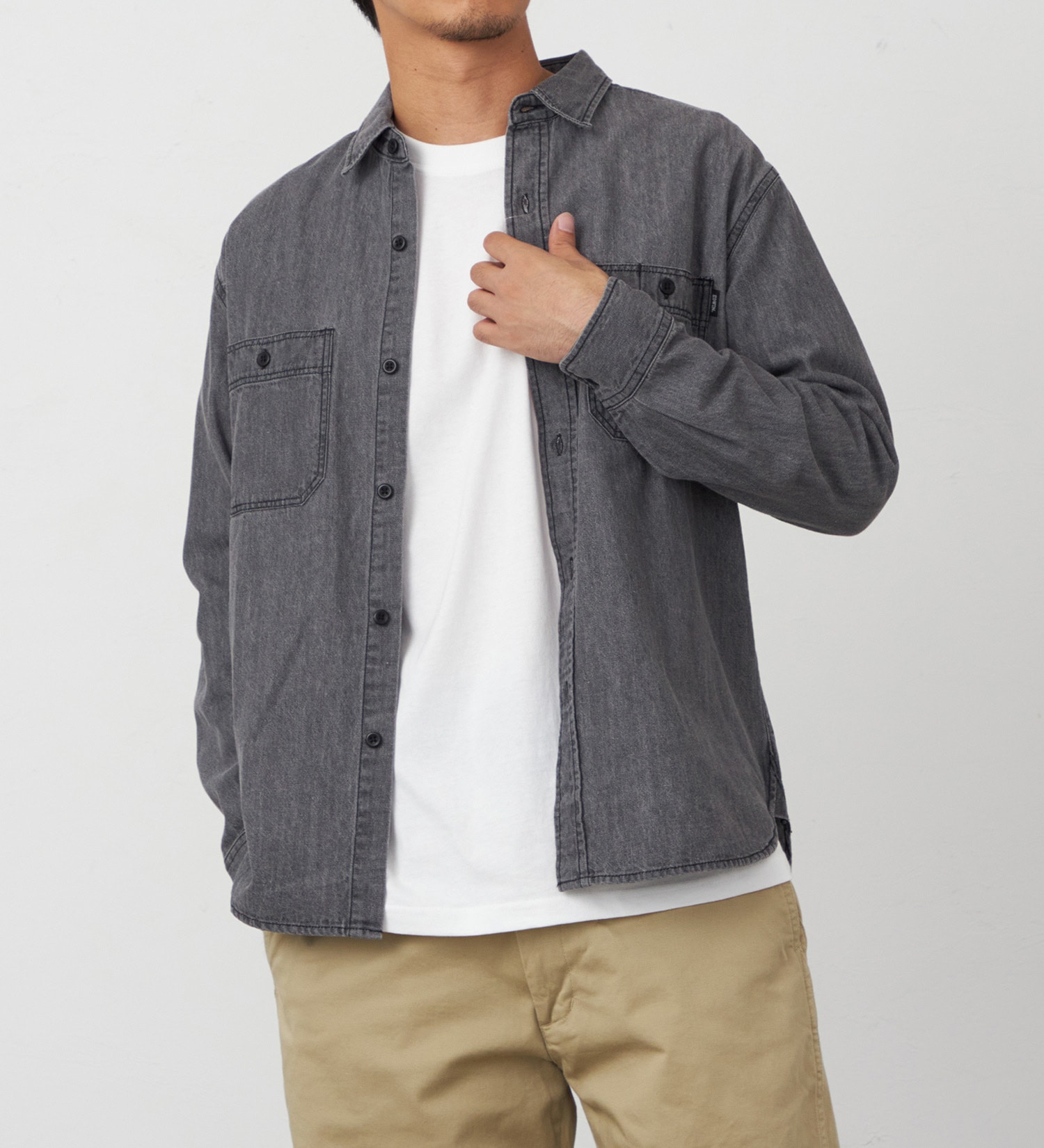 EDWIN(エドウイン)のデニムワークシャツ【アウトレット店舗・WEB限定】|トップス/シャツ/ブラウス/メンズ|ブラックデニム