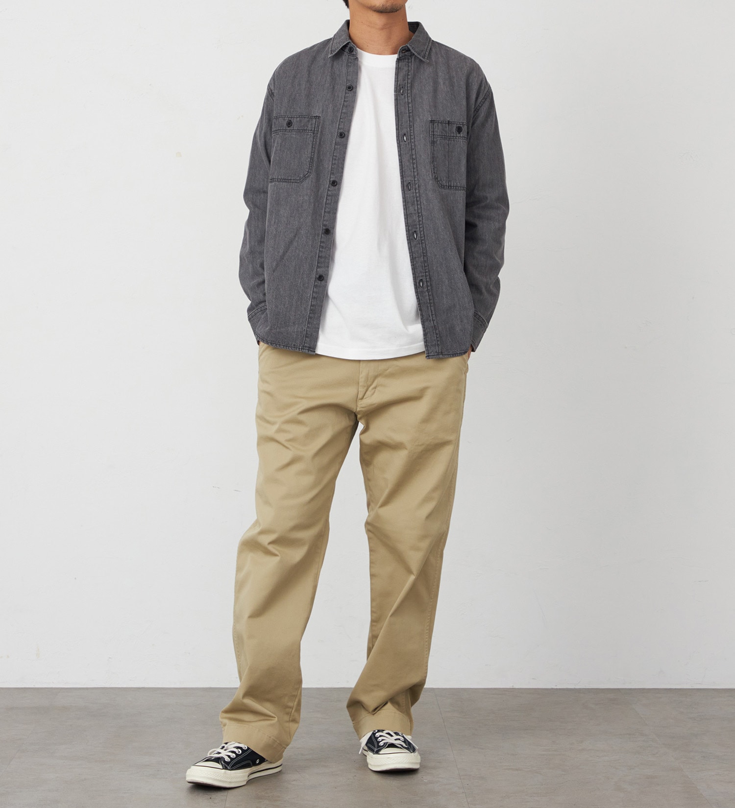 EDWIN(エドウイン)のデニムワークシャツ【アウトレット店舗・WEB限定】|トップス/シャツ/ブラウス/メンズ|ブラックデニム