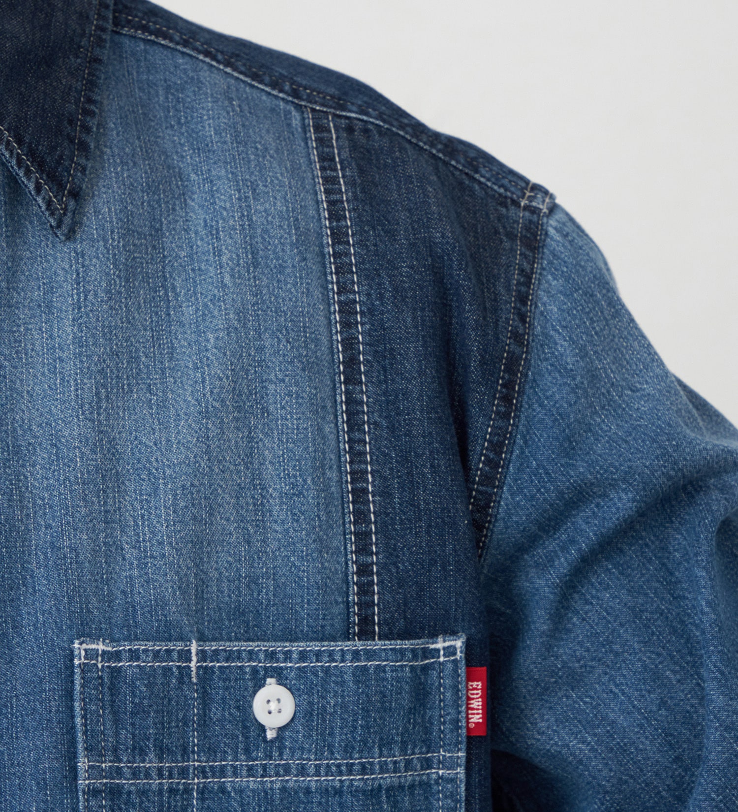 EDWIN(エドウイン)の切り替えデニムシャツ【アウトレット店舗・WEB限定】|トップス/シャツ/ブラウス/メンズ|インディゴブルー