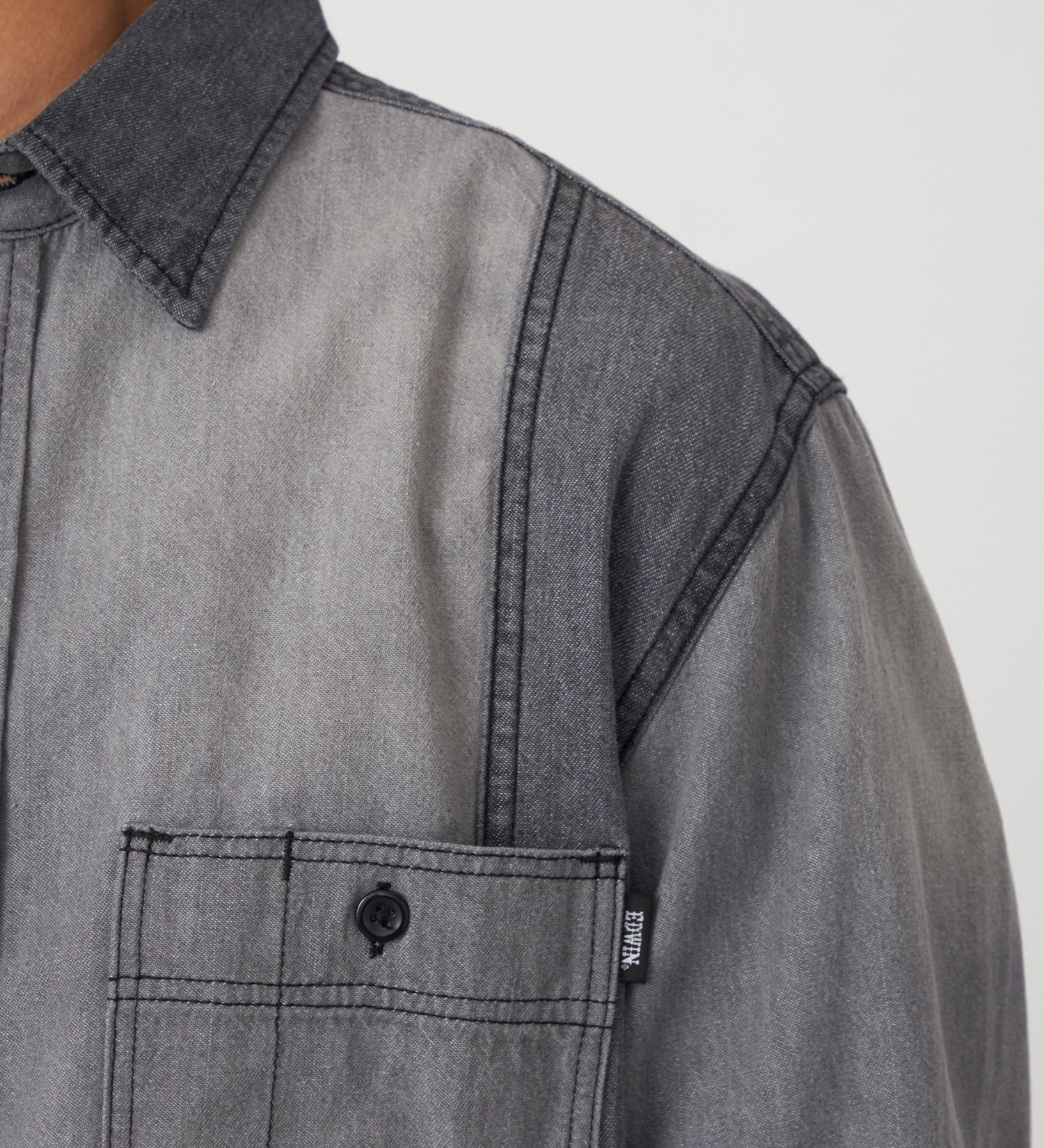 EDWIN(エドウイン)の切り替えデニムシャツ【アウトレット店舗・WEB限定】|トップス/シャツ/ブラウス/メンズ|ブラックデニム