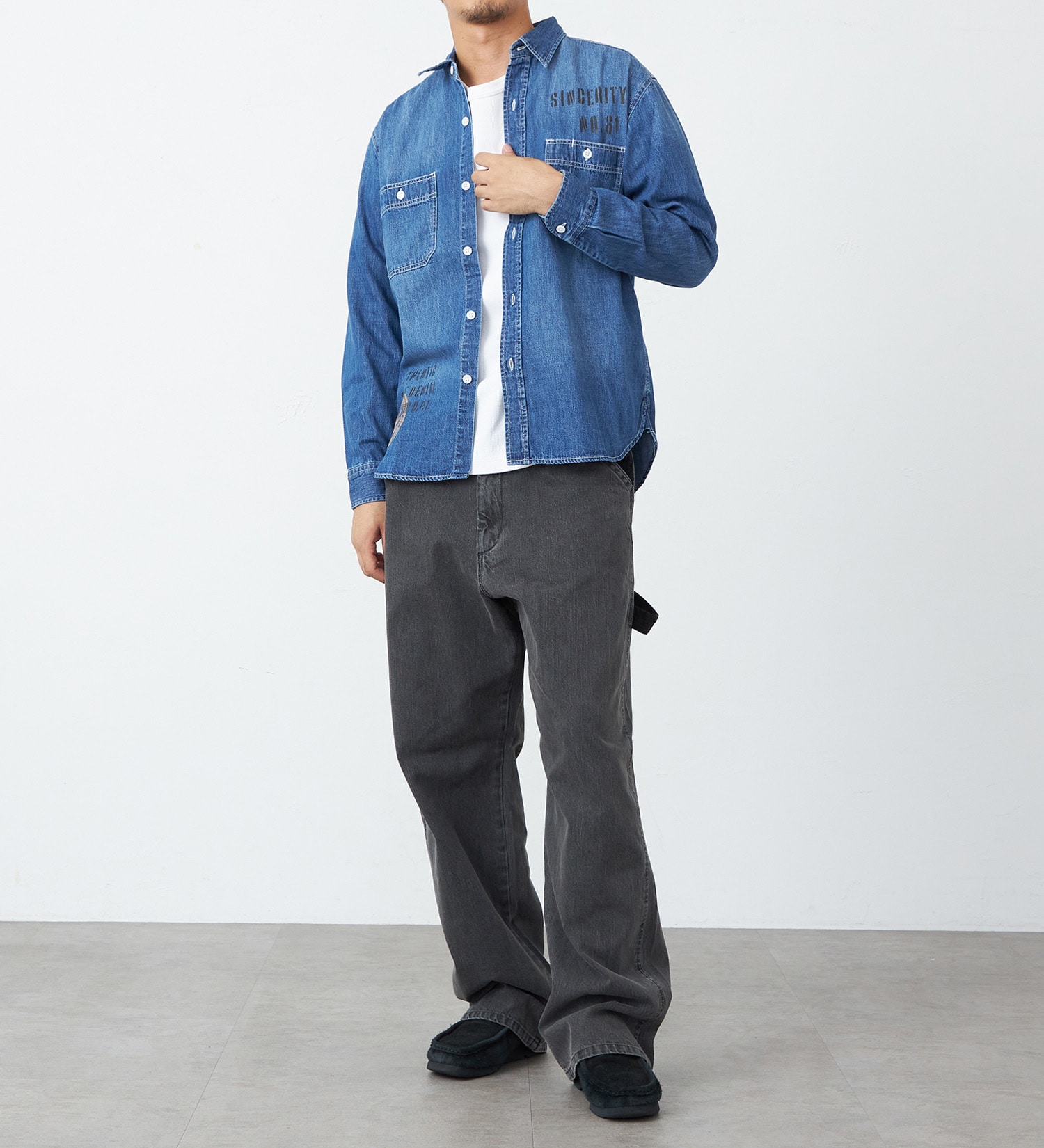 EDWIN(エドウイン)のデニムワークシャツ【アウトレット店舗・WEB限定】|ジャケット/アウター/デニムジャケット/メンズ|中色ブルー
