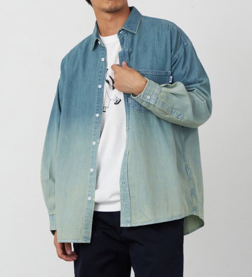 EDWIN(エドウイン)のグラデーションデニムシャツ【アウトレット店舗・WEB限定】|トップス/シャツ/ブラウス/メンズ|淡色ブルー