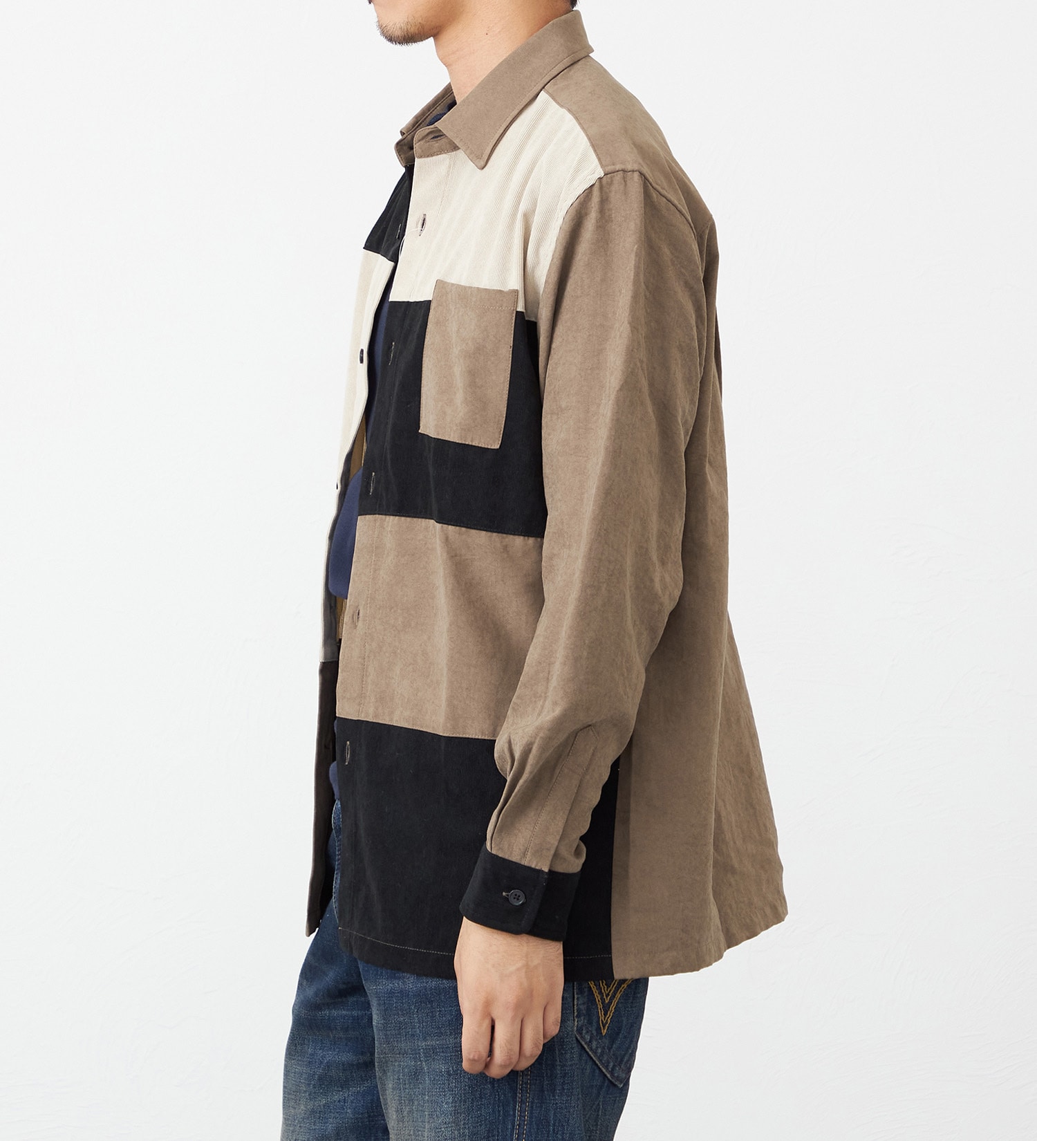 EDWIN(エドウイン)の切り替えし長袖シャツ【アウトレット店舗・WEB限定】|トップス/シャツ/ブラウス/メンズ|モカ
