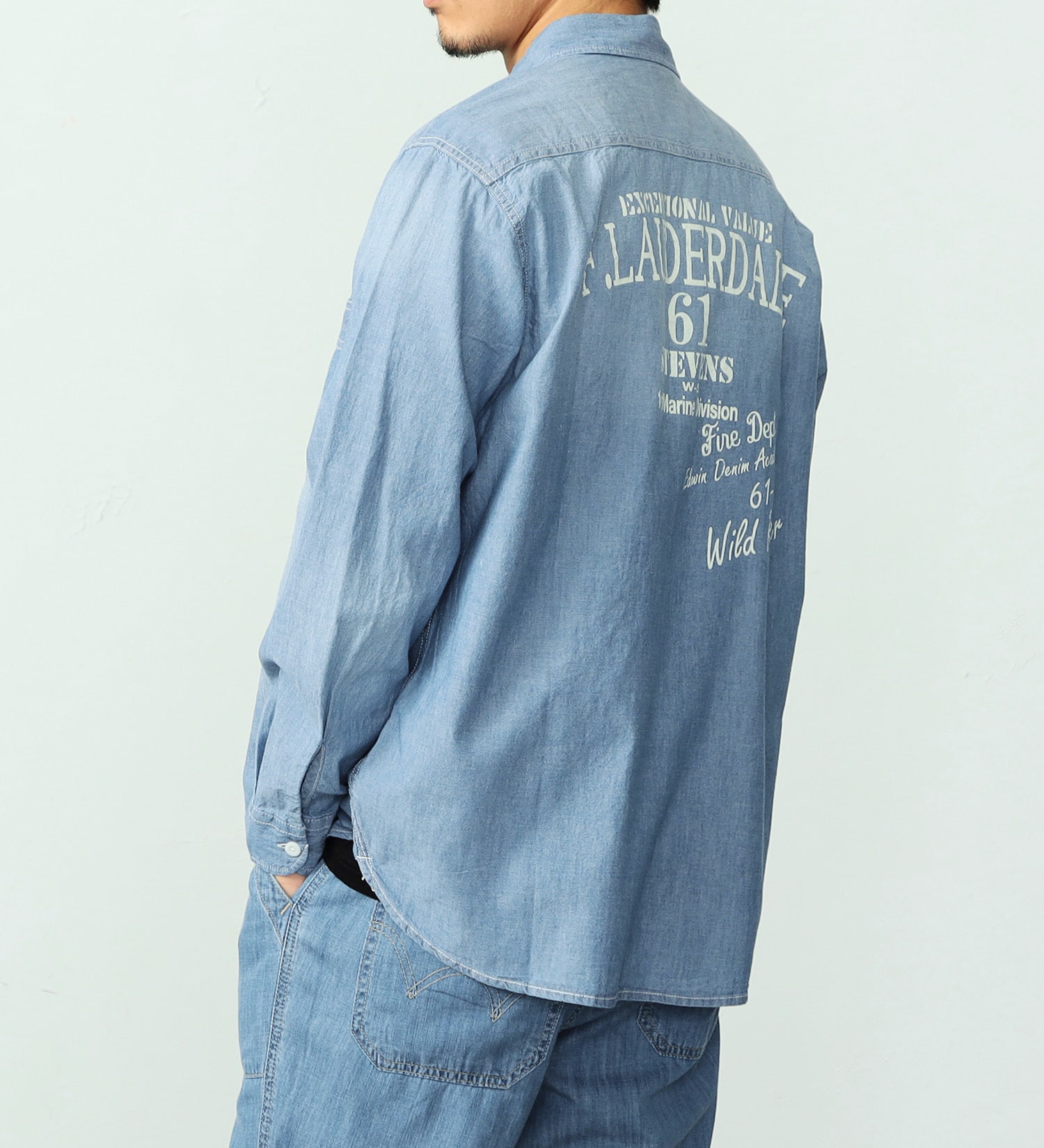EDWIN(エドウイン)のワークシャツ【アウトレット店舗・WEB限定】|トップス/シャツ/ブラウス/メンズ|淡色ブルー
