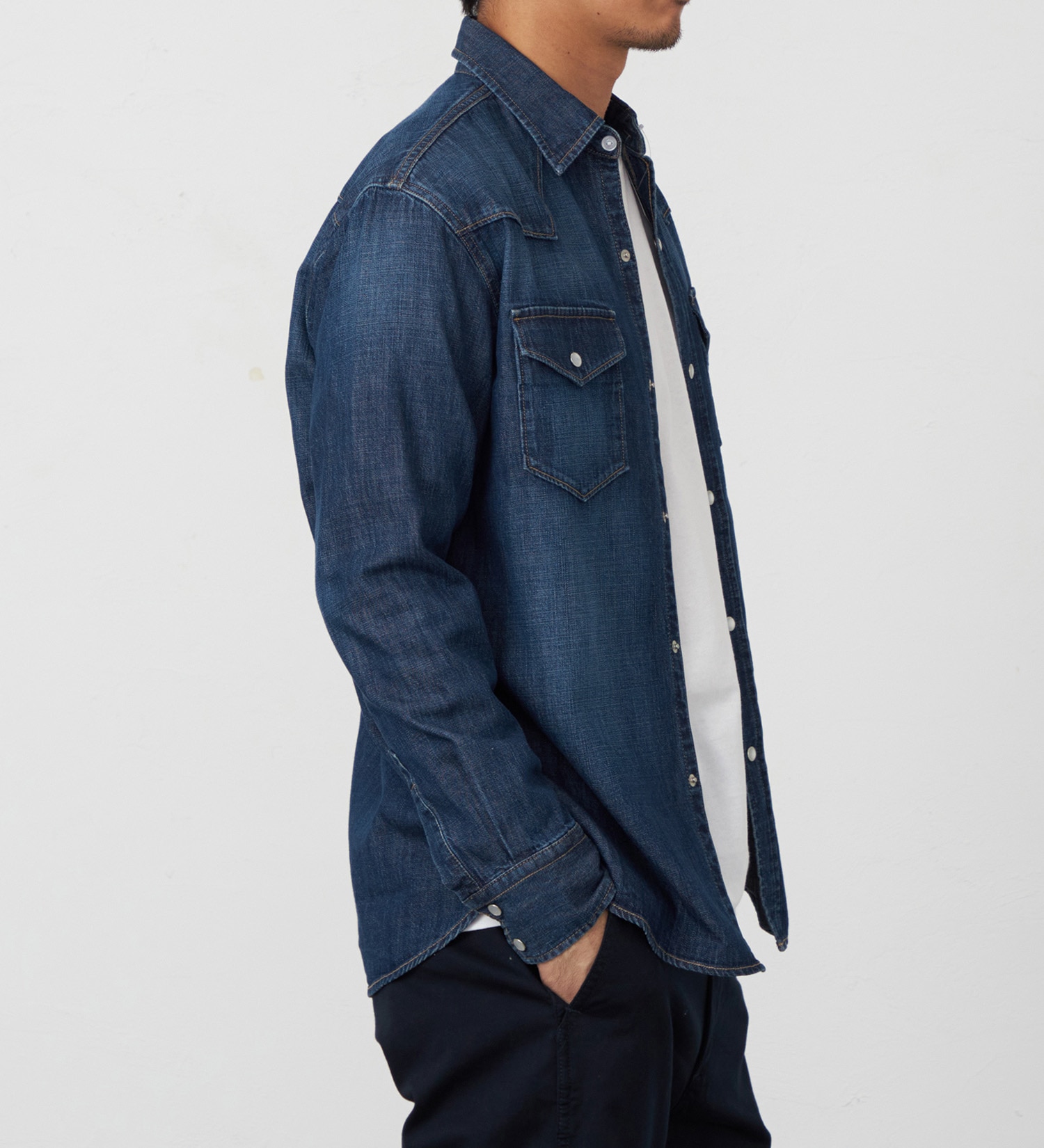 EDWIN(エドウイン)のデニムシャツ【アウトレット店舗・WEB限定】|トップス/シャツ/ブラウス/メンズ|濃色ブルー