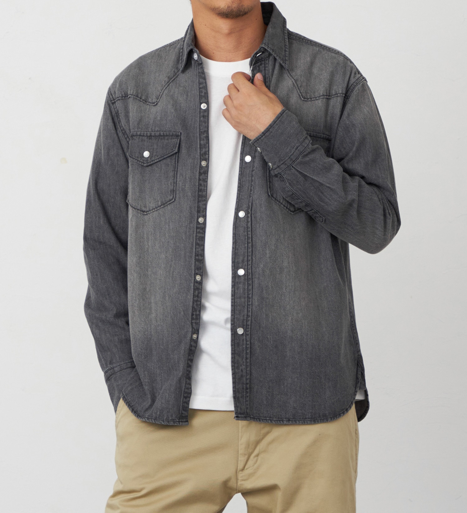 EDWIN(エドウイン)のデニムシャツ【アウトレット店舗・WEB限定】|トップス/シャツ/ブラウス/メンズ|ブラックデニム