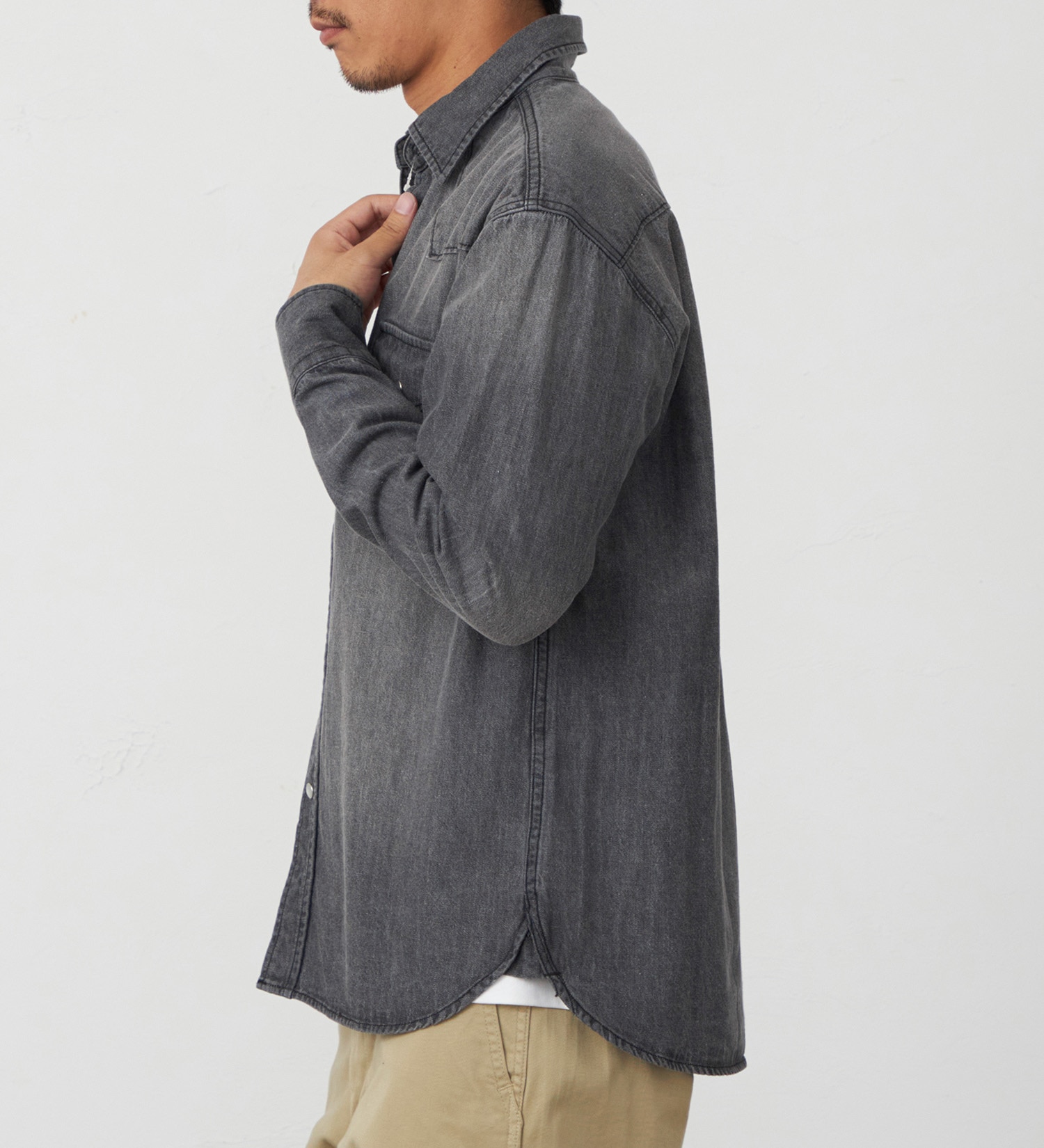 EDWIN(エドウイン)のデニムシャツ【アウトレット店舗・WEB限定】|トップス/シャツ/ブラウス/メンズ|ブラックデニム