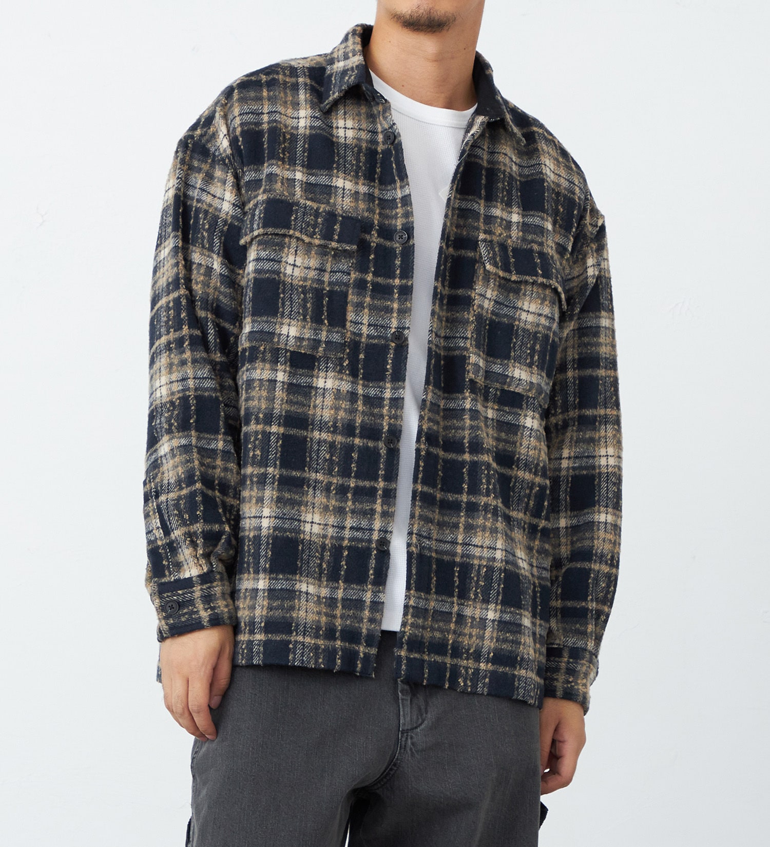 EDWIN(エドウイン)のスーパービックチェックシャツ【アウトレット店舗・WEB限定】|トップス/シャツ/ブラウス/メンズ|ネイビー