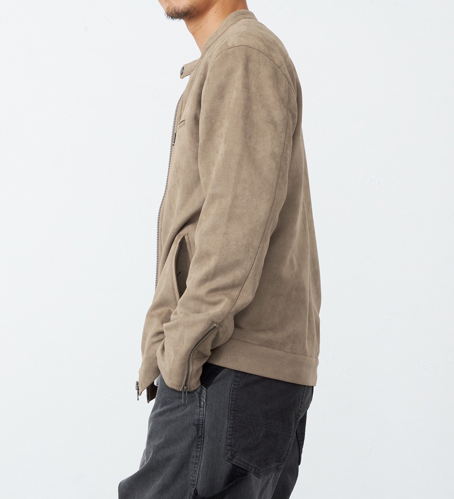 EDWIN(エドウイン)のフェイクスウェードシングルジャケット【アウトレット店舗・WEB限定】|ジャケット/アウター/ミリタリージャケット/メンズ|キャメル