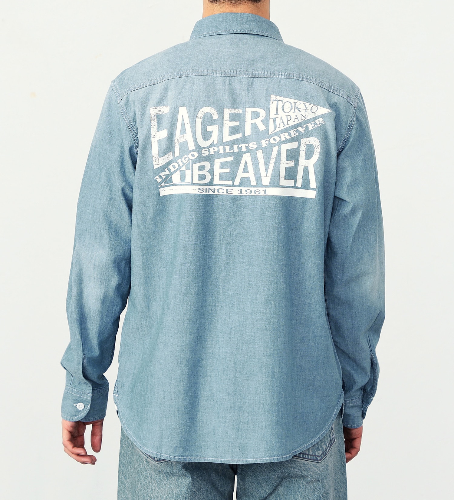 EDWIN(エドウイン)の【ガレージセール】プリントワークシャツ【アウトレット店舗・WEB限定】|トップス/シャツ/ブラウス/メンズ|淡色ブルー