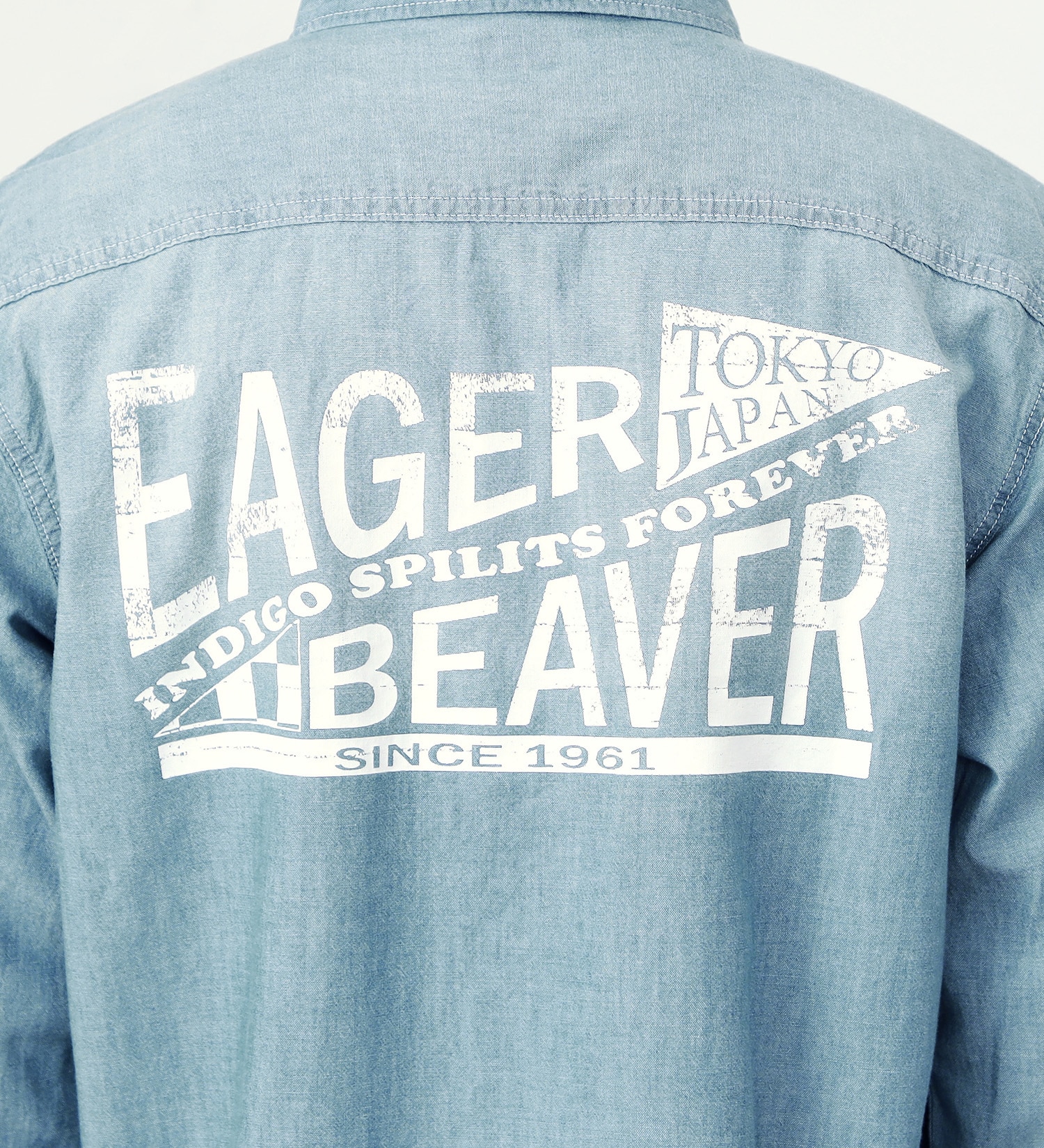 EDWIN(エドウイン)の【ガレージセール】プリントワークシャツ【アウトレット店舗・WEB限定】|トップス/シャツ/ブラウス/メンズ|淡色ブルー