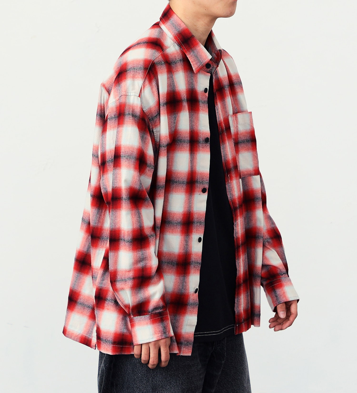 EDWIN(エドウイン)の【ガレージセール】オンブレーチェックシャツ【アウトレット店舗・WEB限定】|トップス/シャツ/ブラウス/メンズ|レッド