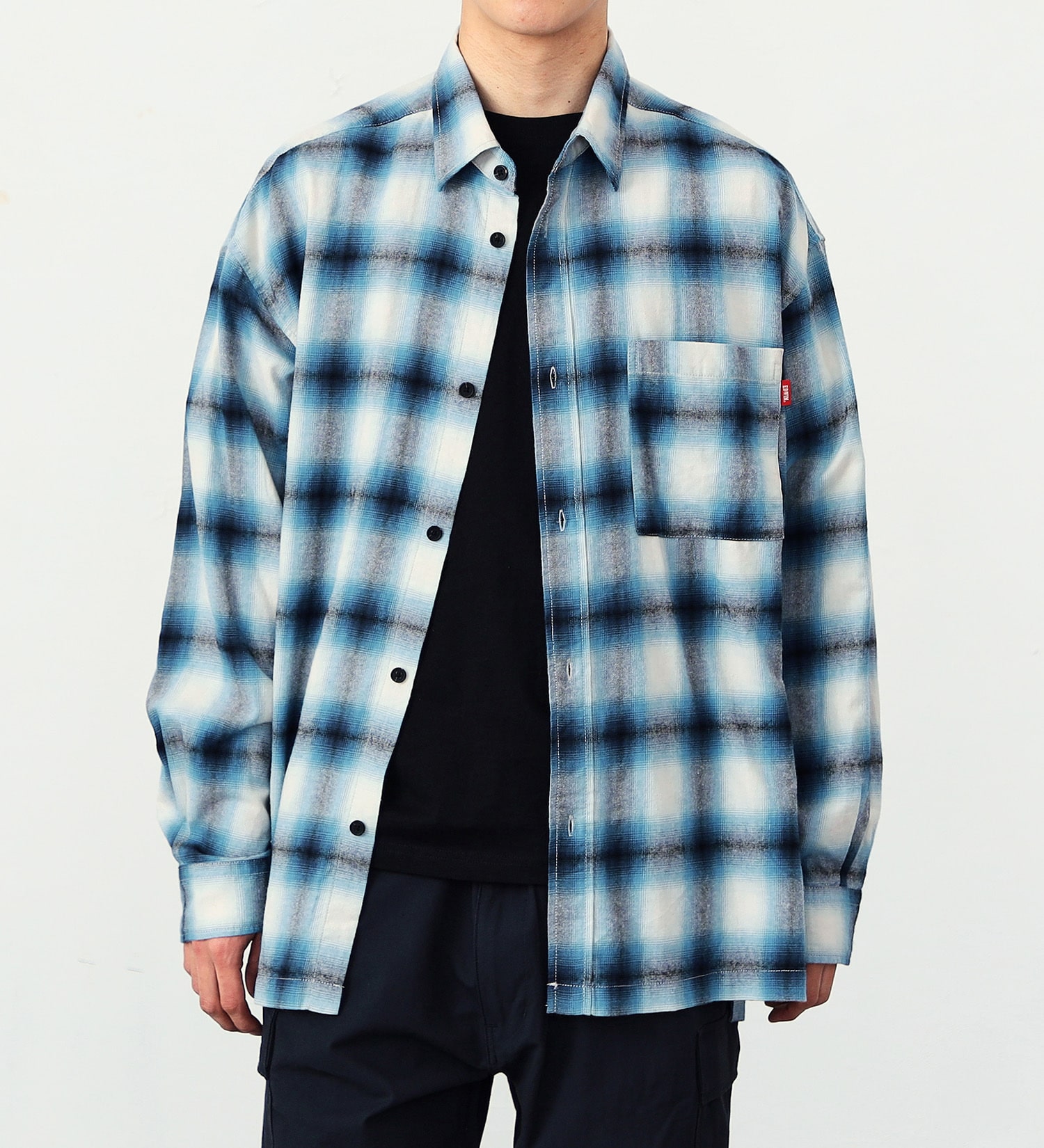 EDWIN(エドウイン)の【ガレージセール】オンブレーチェックシャツ【アウトレット店舗・WEB限定】|トップス/Tシャツ/カットソー/メンズ|ブルー