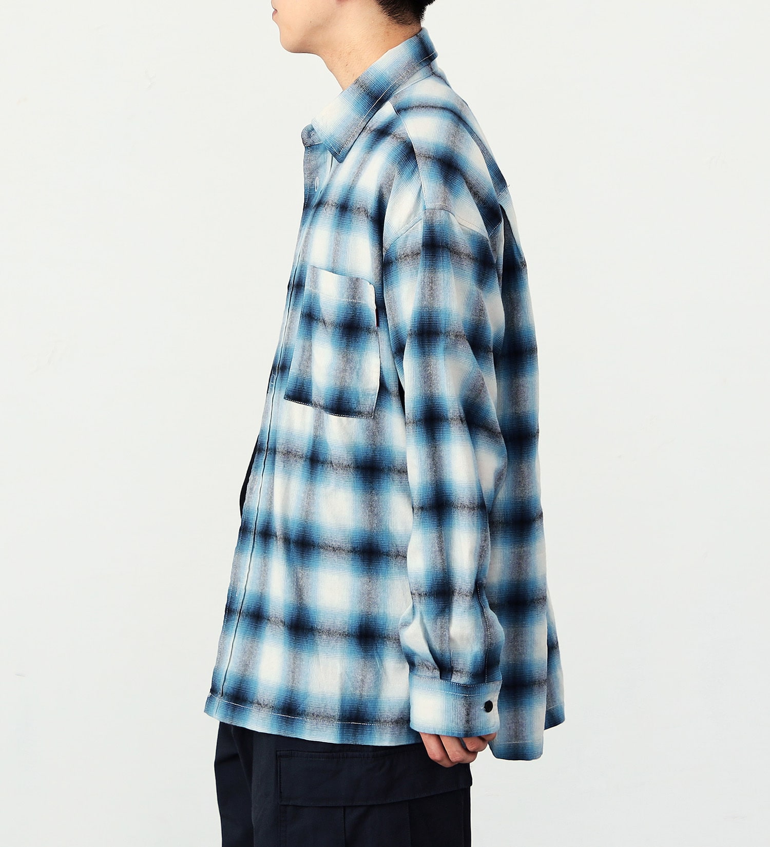 EDWIN(エドウイン)の【ガレージセール】オンブレーチェックシャツ【アウトレット店舗・WEB限定】|トップス/Tシャツ/カットソー/メンズ|ブルー