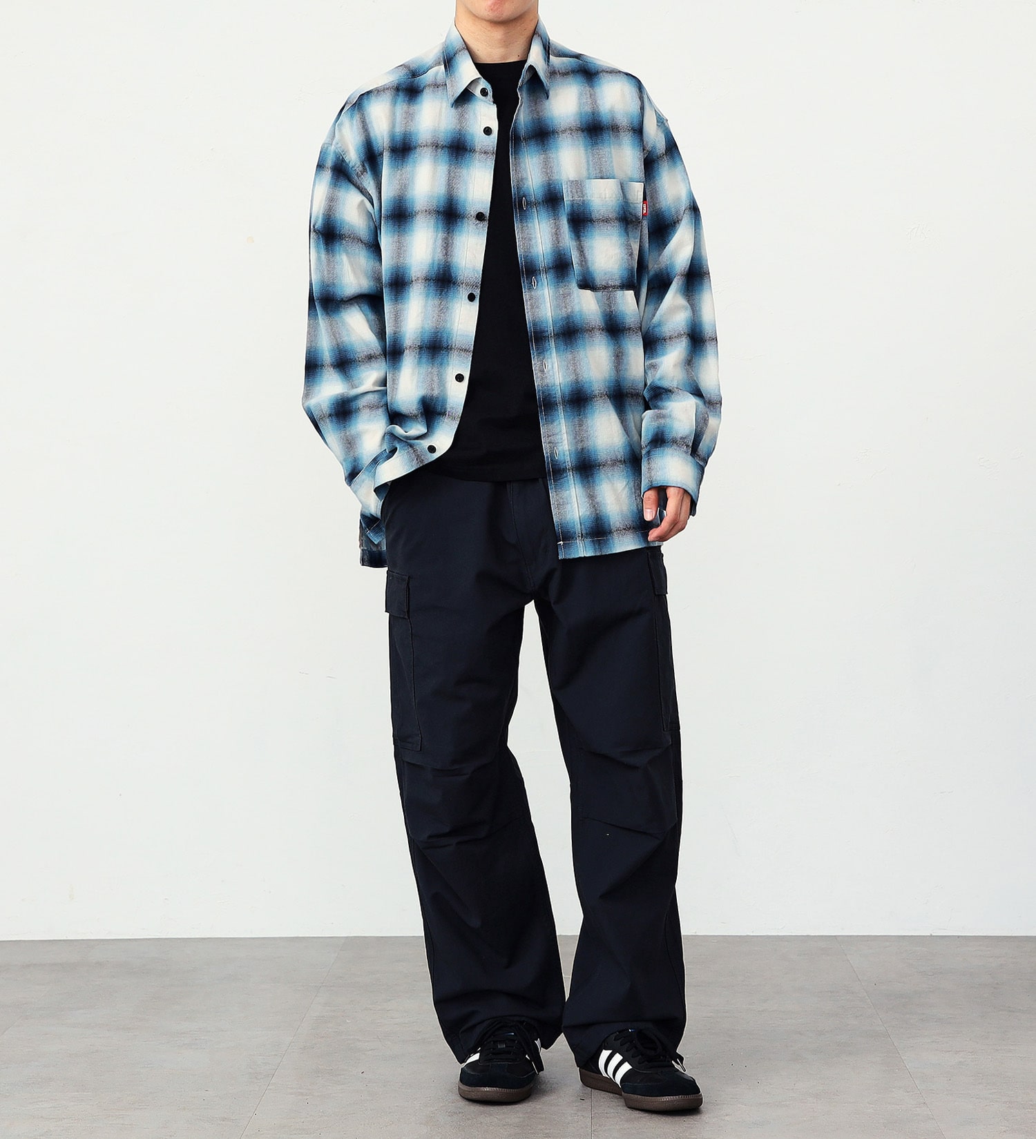 EDWIN(エドウイン)の【ガレージセール】オンブレーチェックシャツ【アウトレット店舗・WEB限定】|トップス/Tシャツ/カットソー/メンズ|ブルー