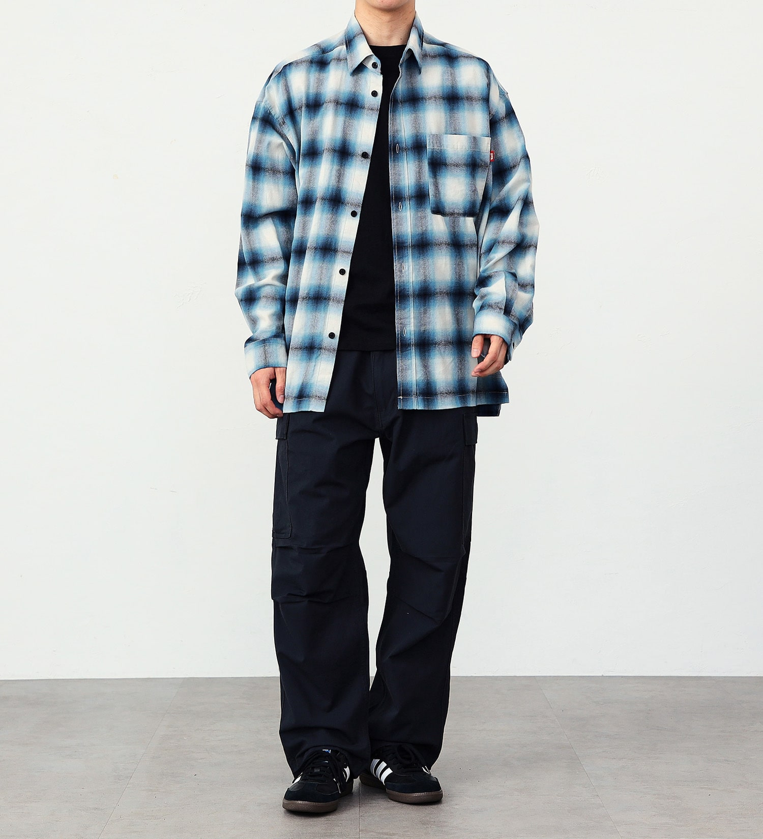 EDWIN(エドウイン)の【ガレージセール】オンブレーチェックシャツ【アウトレット店舗・WEB限定】|トップス/Tシャツ/カットソー/メンズ|ブルー