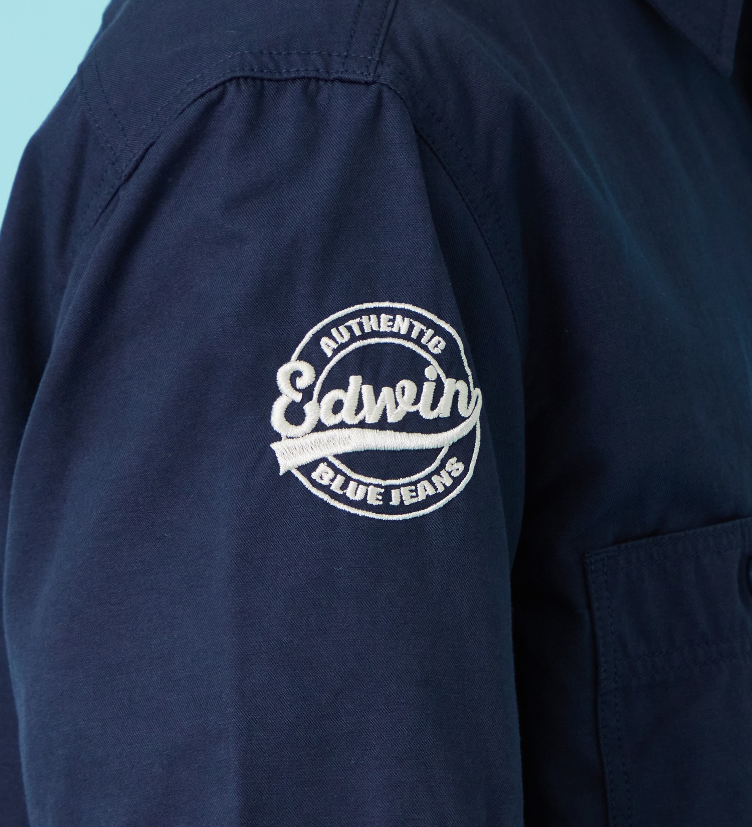 EDWIN(エドウイン)のワッペン 半袖ワークシャツ【アウトレット店舗・WEB限定商品】|トップス/シャツ/ブラウス/メンズ|ネイビー