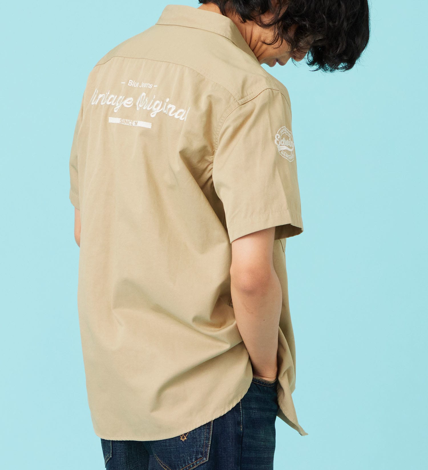 EDWIN(エドウイン)のワッペン 半袖ワークシャツ【アウトレット店舗・WEB限定商品】|トップス/シャツ/ブラウス/メンズ|カーキ