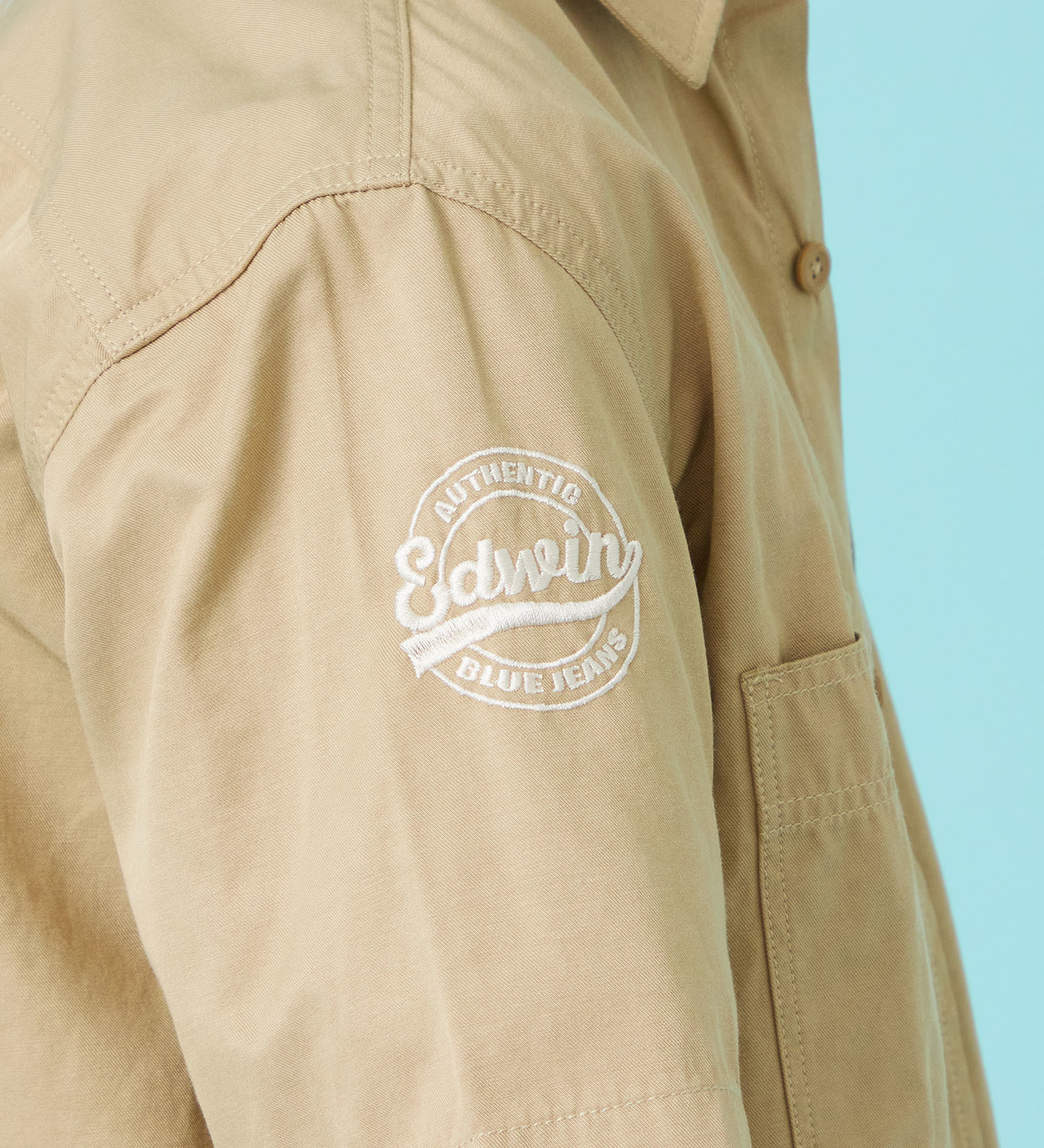 EDWIN(エドウイン)のワッペン 半袖ワークシャツ【アウトレット店舗・WEB限定商品】|トップス/シャツ/ブラウス/メンズ|カーキ