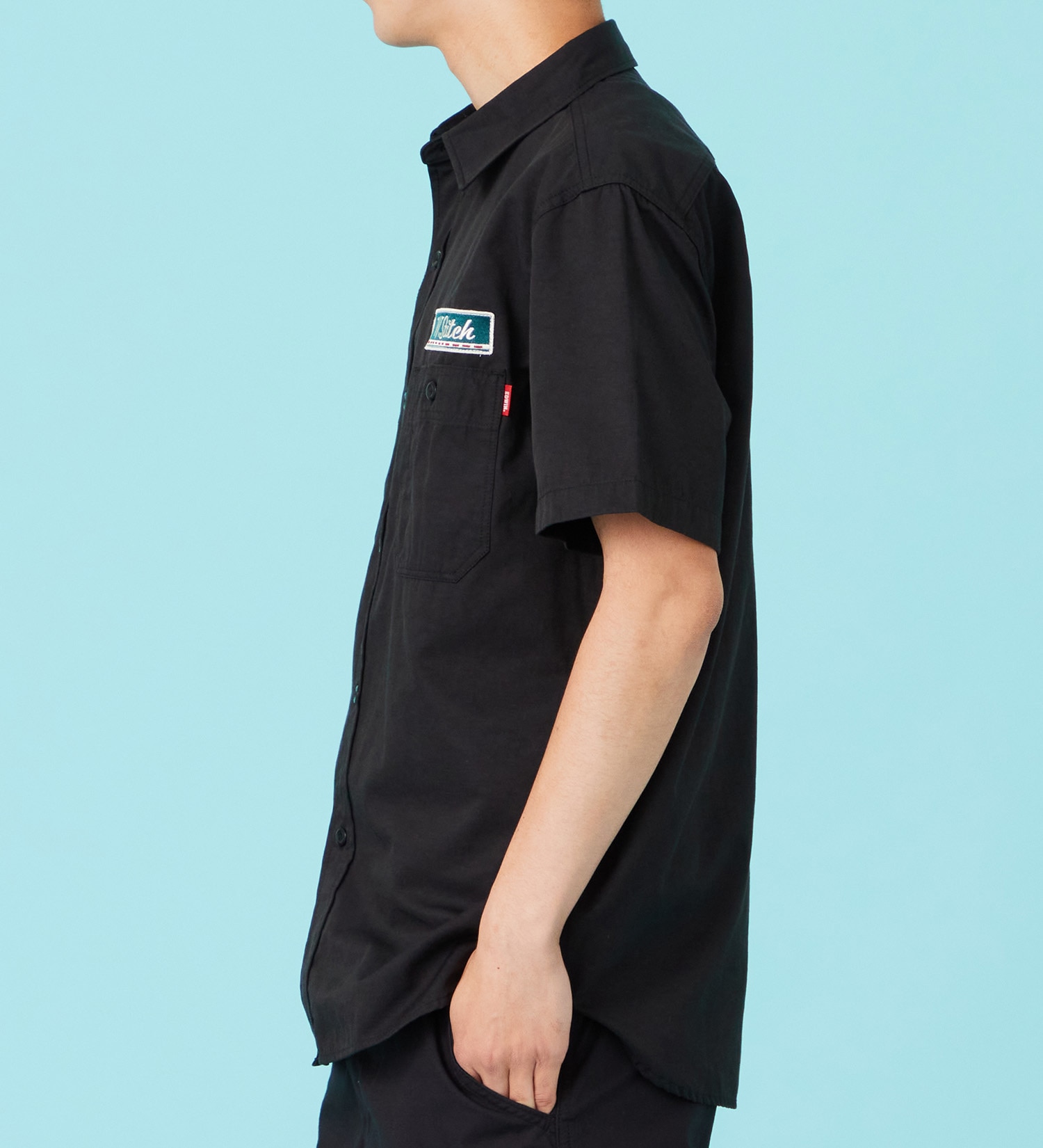 EDWIN(エドウイン)のワッペン 半袖ワークシャツ【アウトレット店舗・WEB限定商品】|トップス/シャツ/ブラウス/メンズ|ブラック