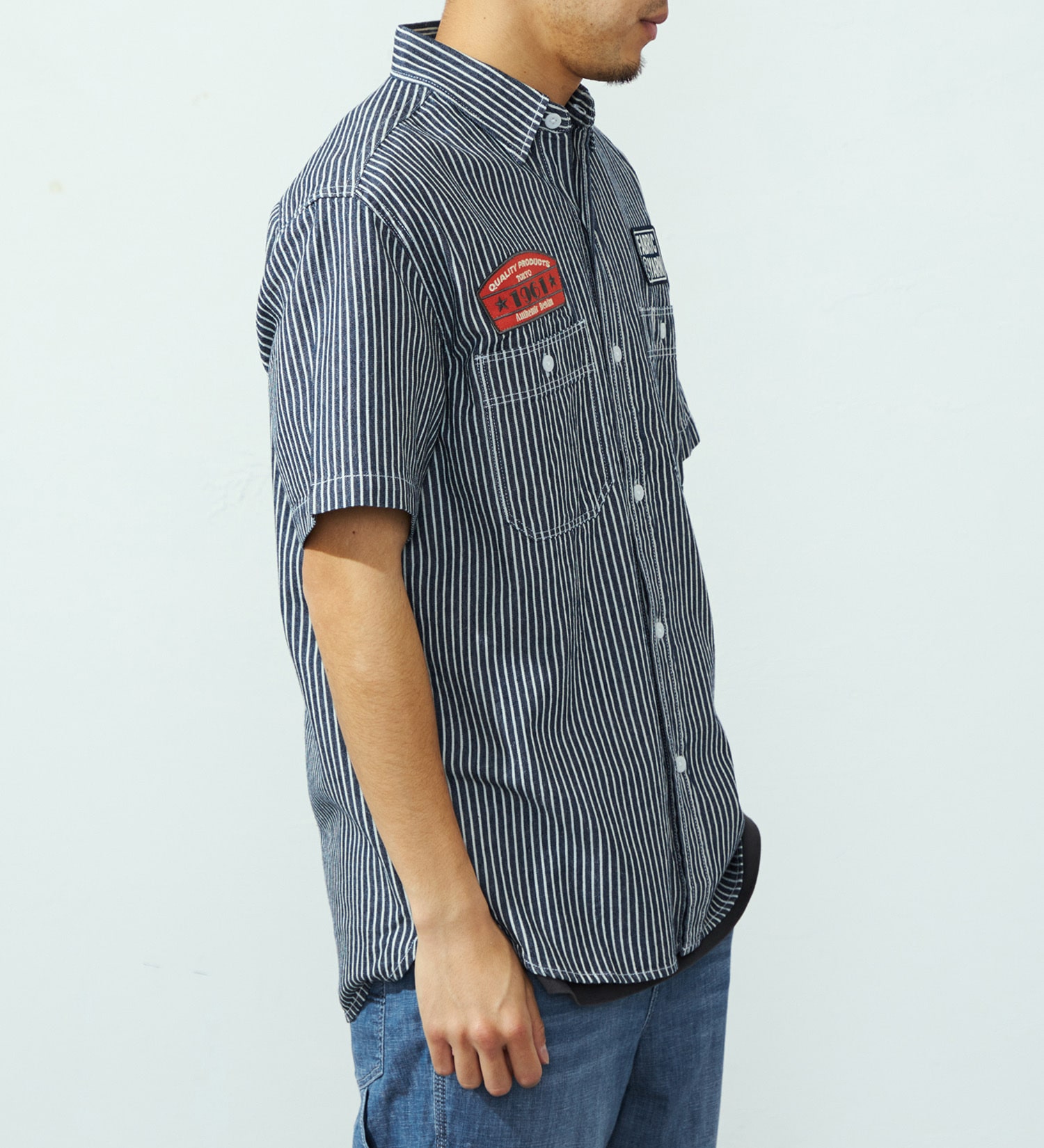 EDWIN(エドウイン)のワークシャツ【半袖】【アウトレット店舗・WEB限定】|トップス/シャツ/ブラウス/メンズ|ヒッコリー