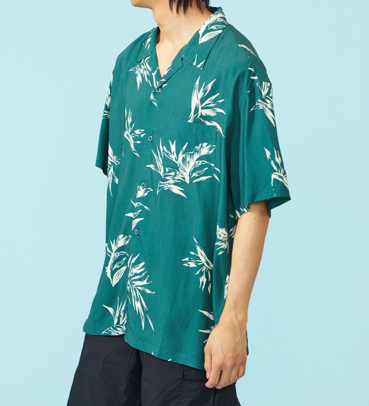 EDWIN(エドウイン)の【ポイントアップ対象】オープンカラーシャツ【アウトレット店舗・WEB限定】|トップス/シャツ/ブラウス/メンズ|グリーン