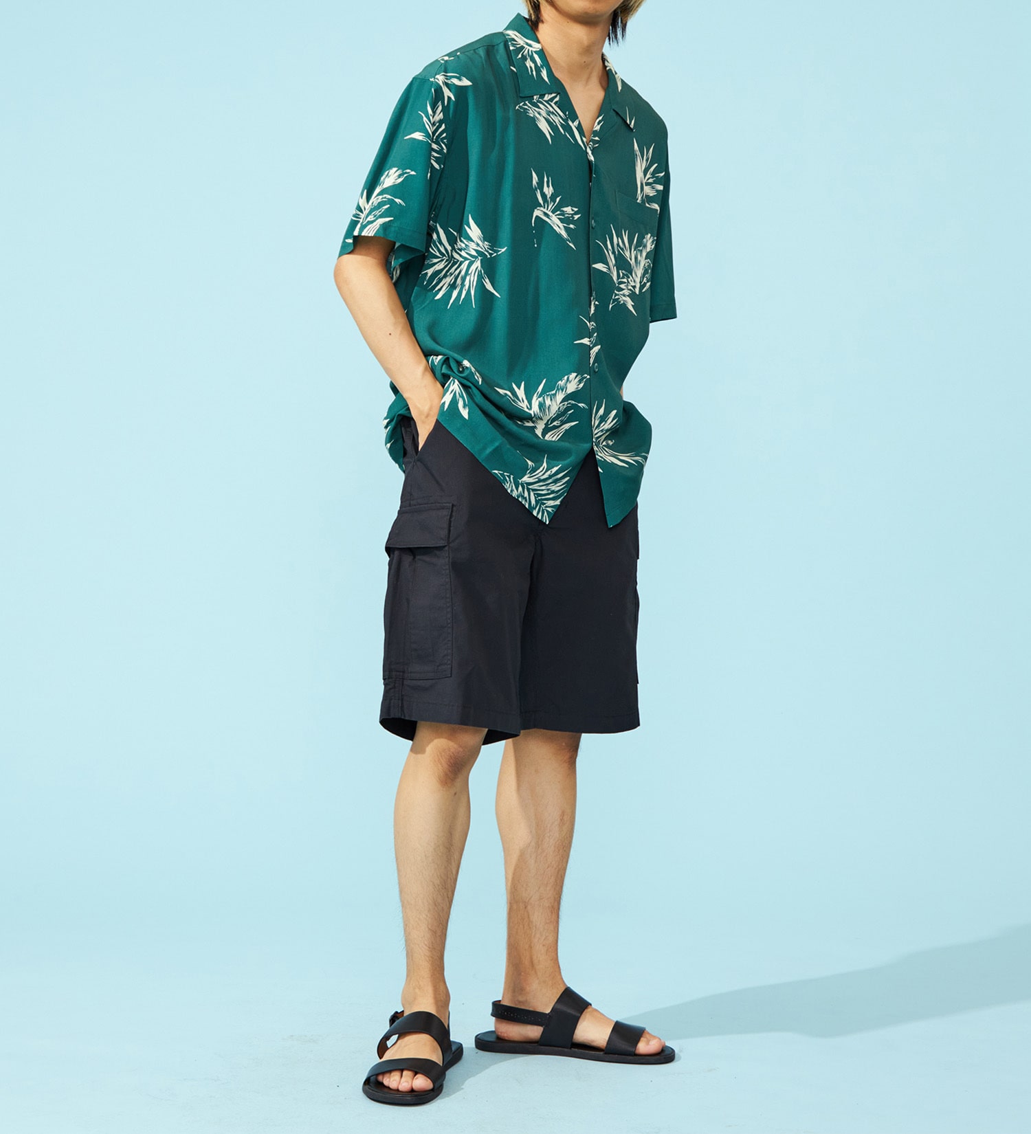 EDWIN(エドウイン)の【ポイントアップ対象】オープンカラーシャツ【アウトレット店舗・WEB限定】|トップス/シャツ/ブラウス/メンズ|グリーン