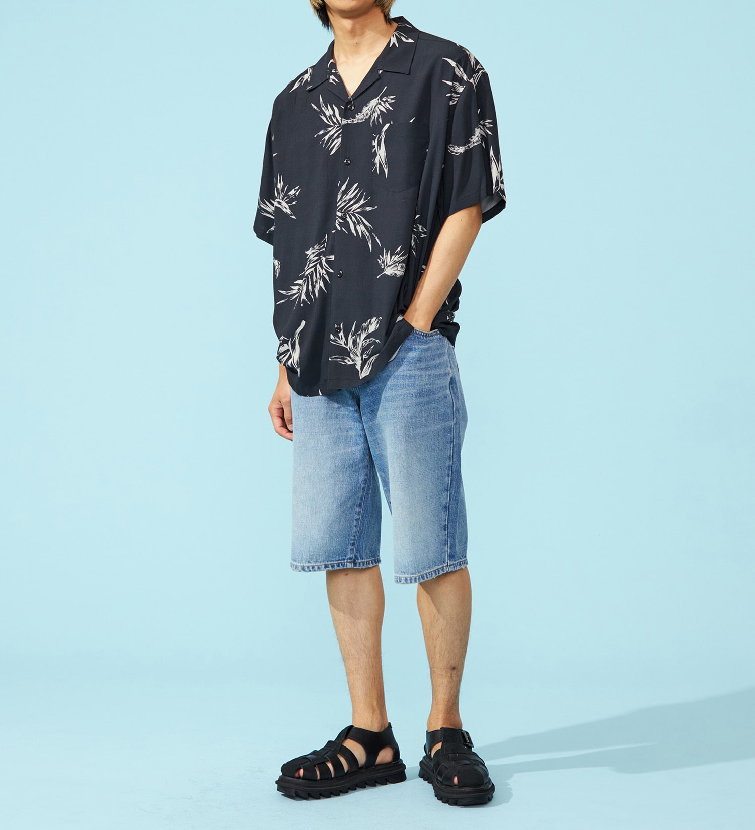 EDWIN(エドウイン)の【ポイントアップ対象】オープンカラーシャツ【アウトレット店舗・WEB限定】|トップス/シャツ/ブラウス/メンズ|ブラック