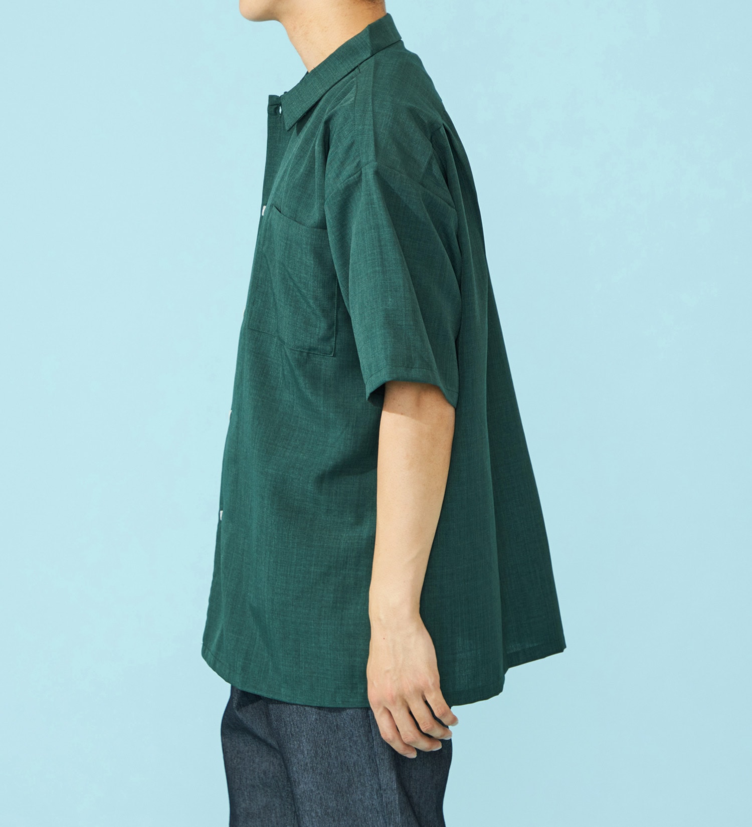 EDWIN(エドウイン)のビッグフィットシャツ【半袖】【アウトレット店舗・WEB限定】|トップス/シャツ/ブラウス/メンズ|モスグリーン
