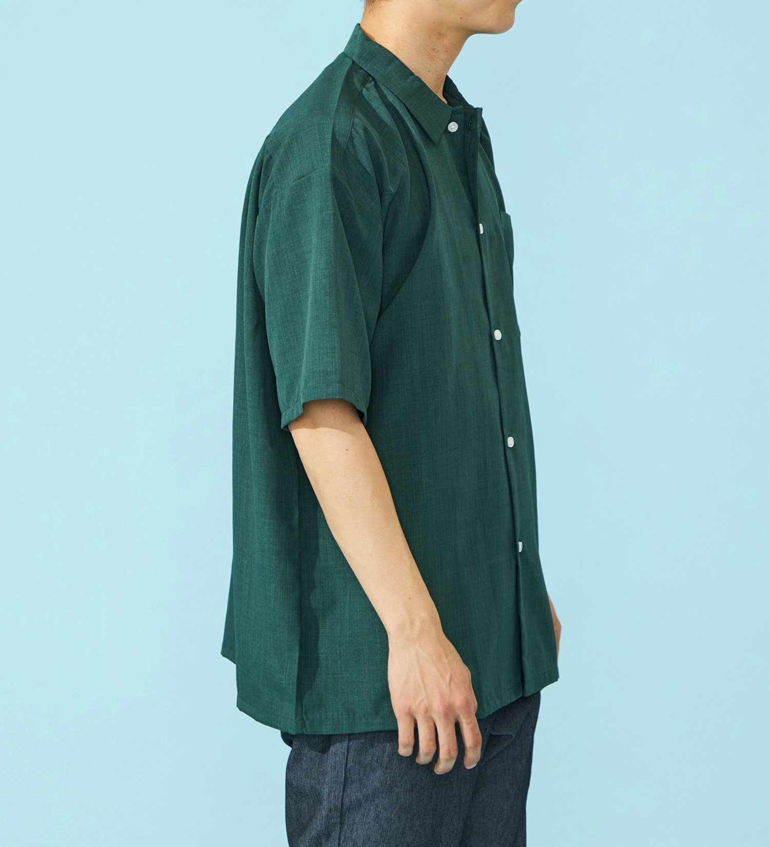 EDWIN(エドウイン)のビッグフィットシャツ【半袖】【アウトレット店舗・WEB限定】|トップス/シャツ/ブラウス/メンズ|モスグリーン