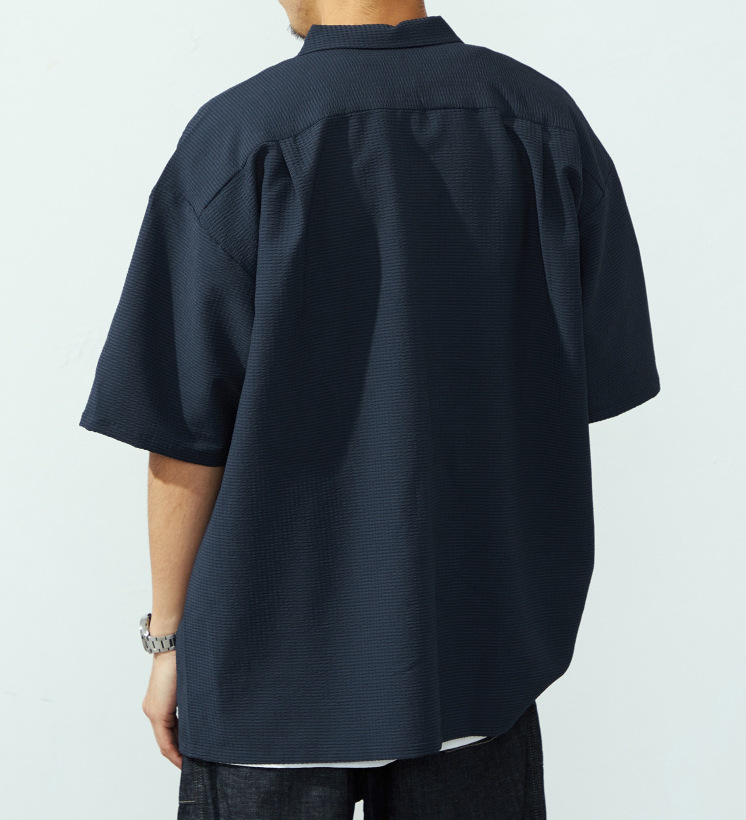 EDWIN(エドウイン)の【ポイントアップ対象】ビッグフィットシャツ【半袖】【アウトレット店舗・WEB限定】|トップス/シャツ/ブラウス/メンズ|ネイビー