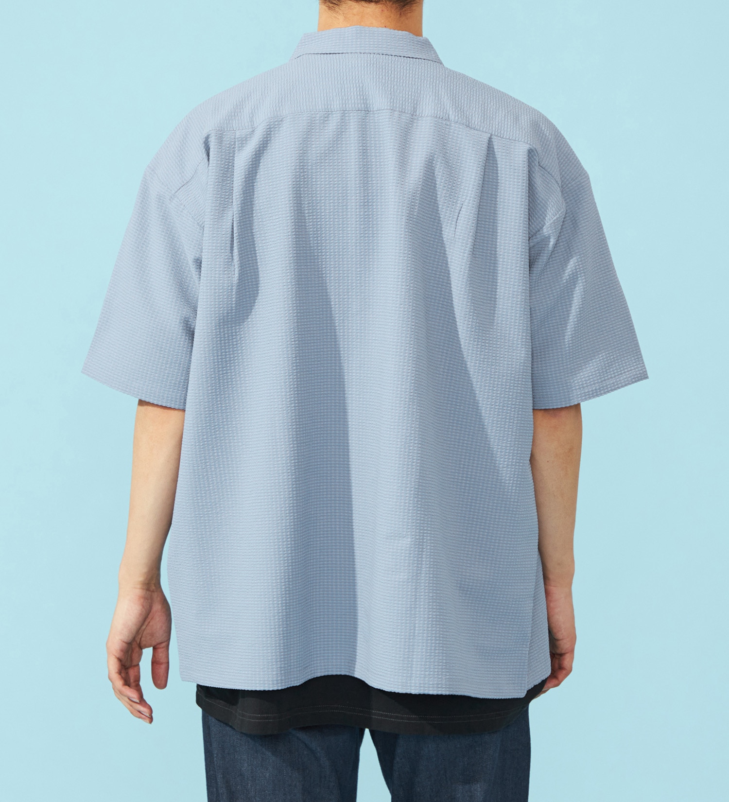 EDWIN(エドウイン)のビッグフィットシャツ【半袖】【アウトレット店舗・WEB限定】|トップス/シャツ/ブラウス/メンズ|ライトブルー