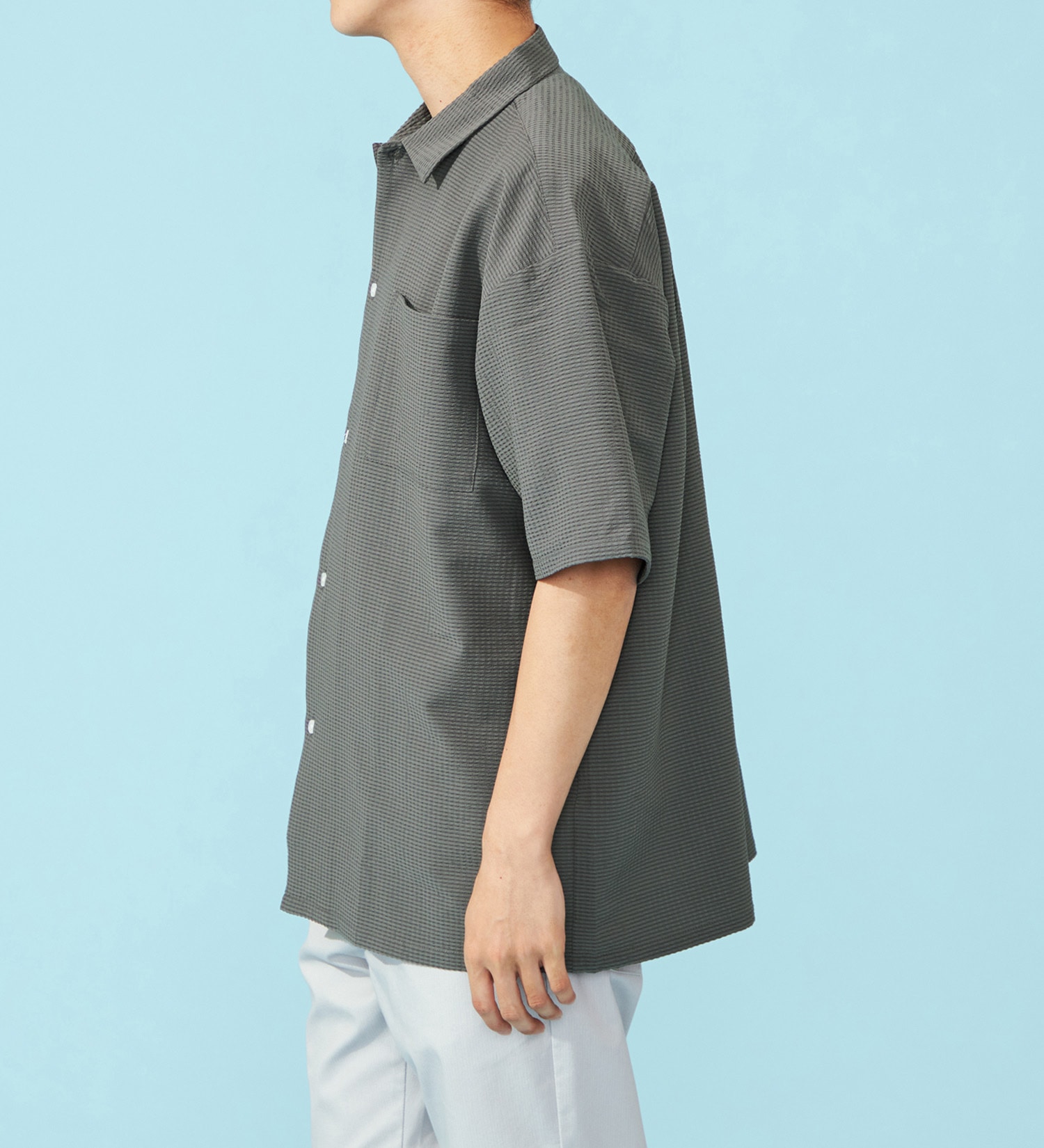 EDWIN(エドウイン)のビッグフィットシャツ【半袖】【アウトレット店舗・WEB限定】|トップス/シャツ/ブラウス/メンズ|チャコール