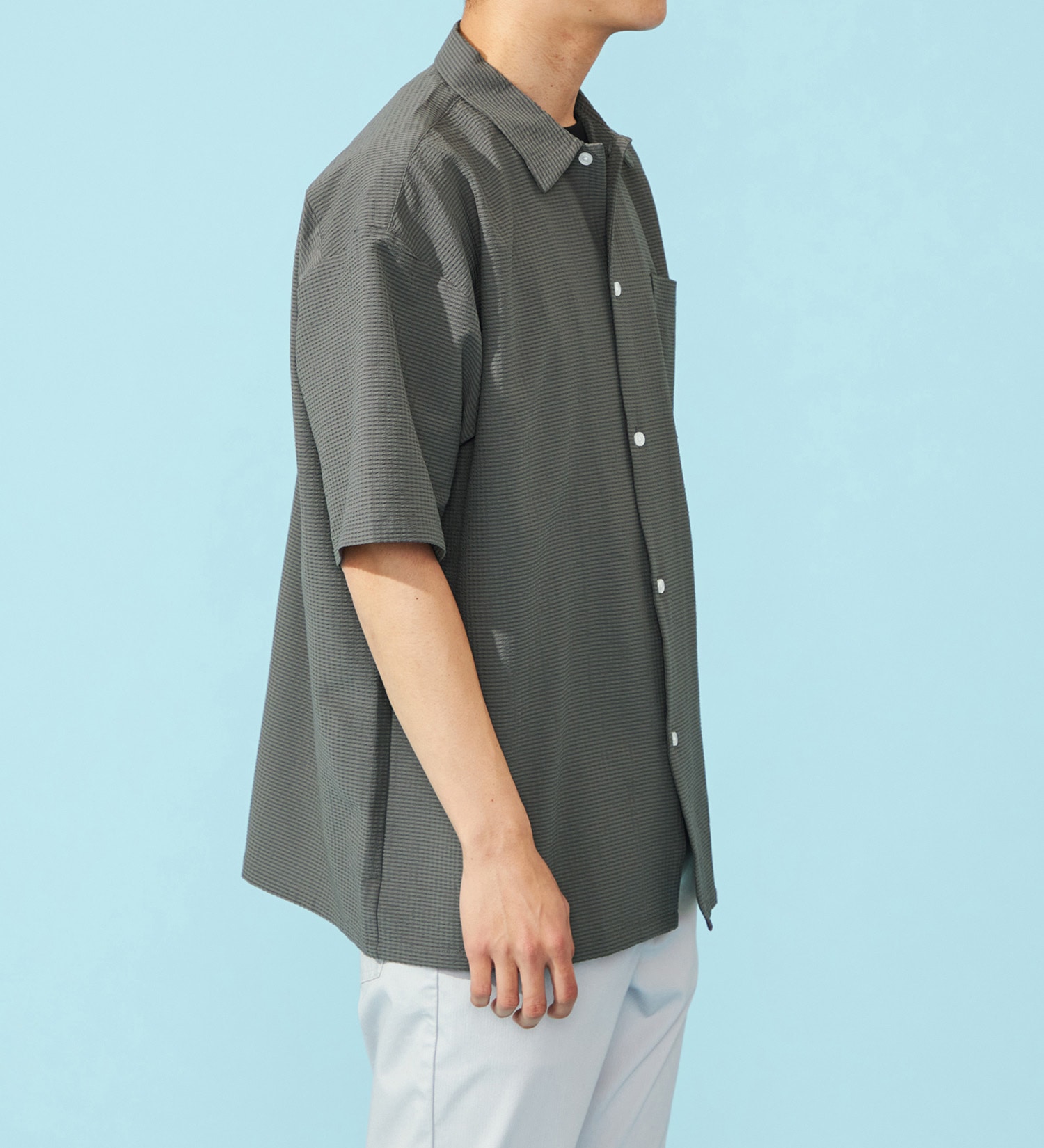 EDWIN(エドウイン)のビッグフィットシャツ【半袖】【アウトレット店舗・WEB限定】|トップス/シャツ/ブラウス/メンズ|チャコール