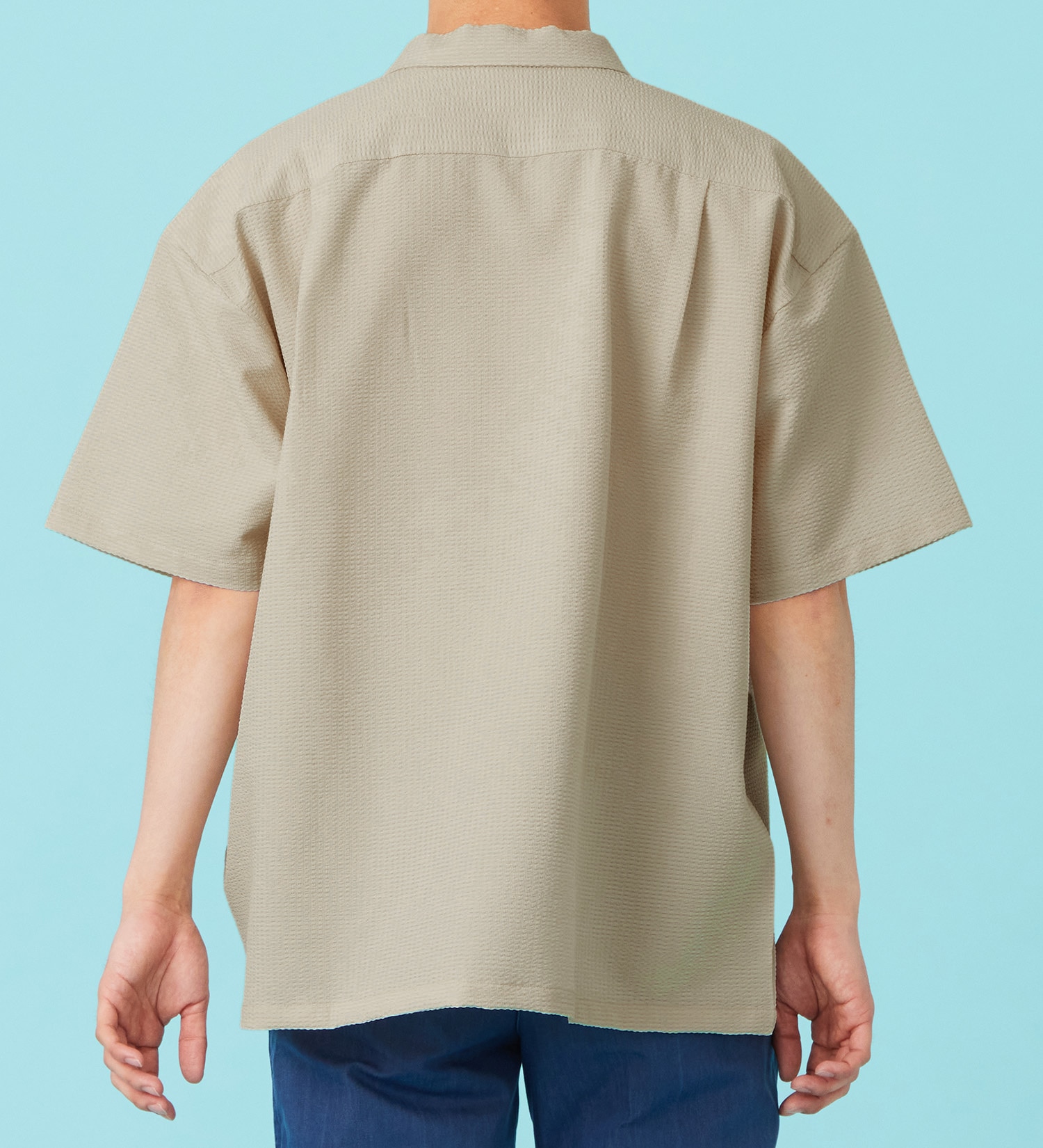 EDWIN(エドウイン)のシアサッカー 半袖ビッグシャツ【アウトレット店舗・WEB限定商品】|トップス/Tシャツ/カットソー/メンズ|アイボリー