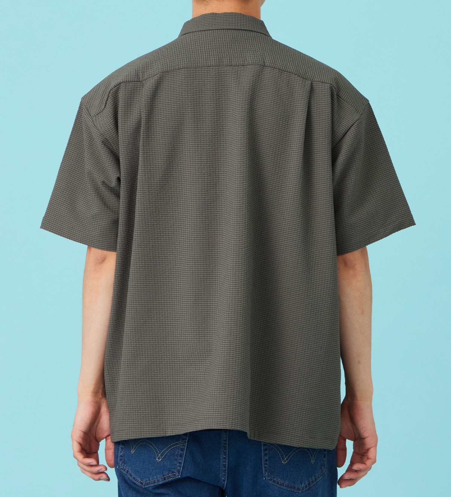 EDWIN(エドウイン)のシアサッカー 半袖ビッグシャツ【アウトレット店舗・WEB限定商品】|トップス/Tシャツ/カットソー/メンズ|チャコール