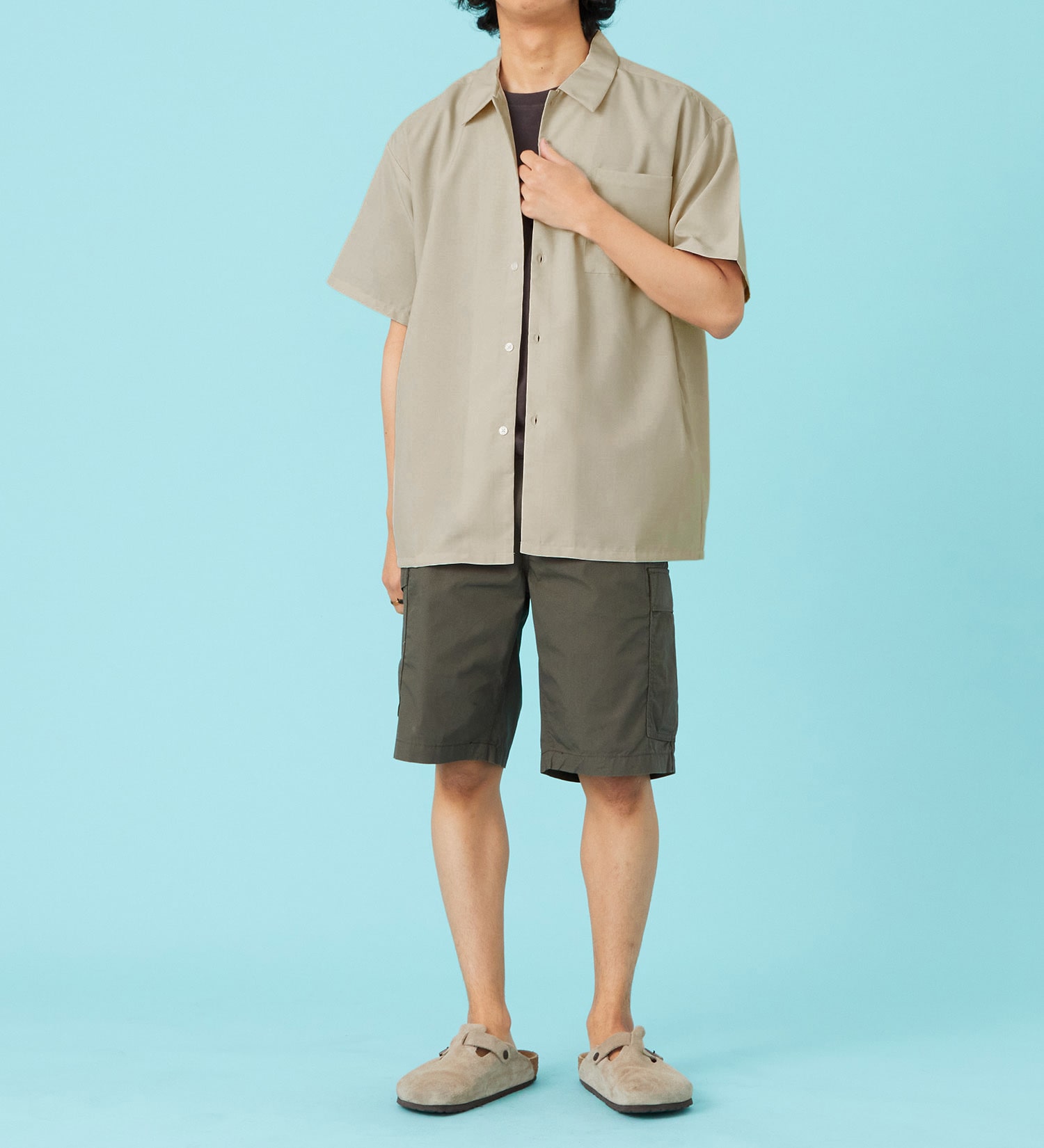 EDWIN(エドウイン)のリネンライク 半袖レギュラーカラーシャツ【アウトレット店舗・WEB限定商品】|トップス/Tシャツ/カットソー/メンズ|アイボリー