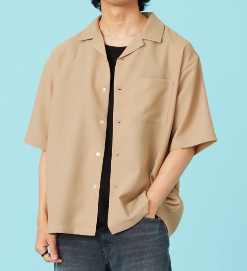 EDWIN(エドウイン)のシアー オープンカラーシャツ【アウトレット店舗・WEB限定商品】|トップス/シャツ/ブラウス/メンズ|カーキ