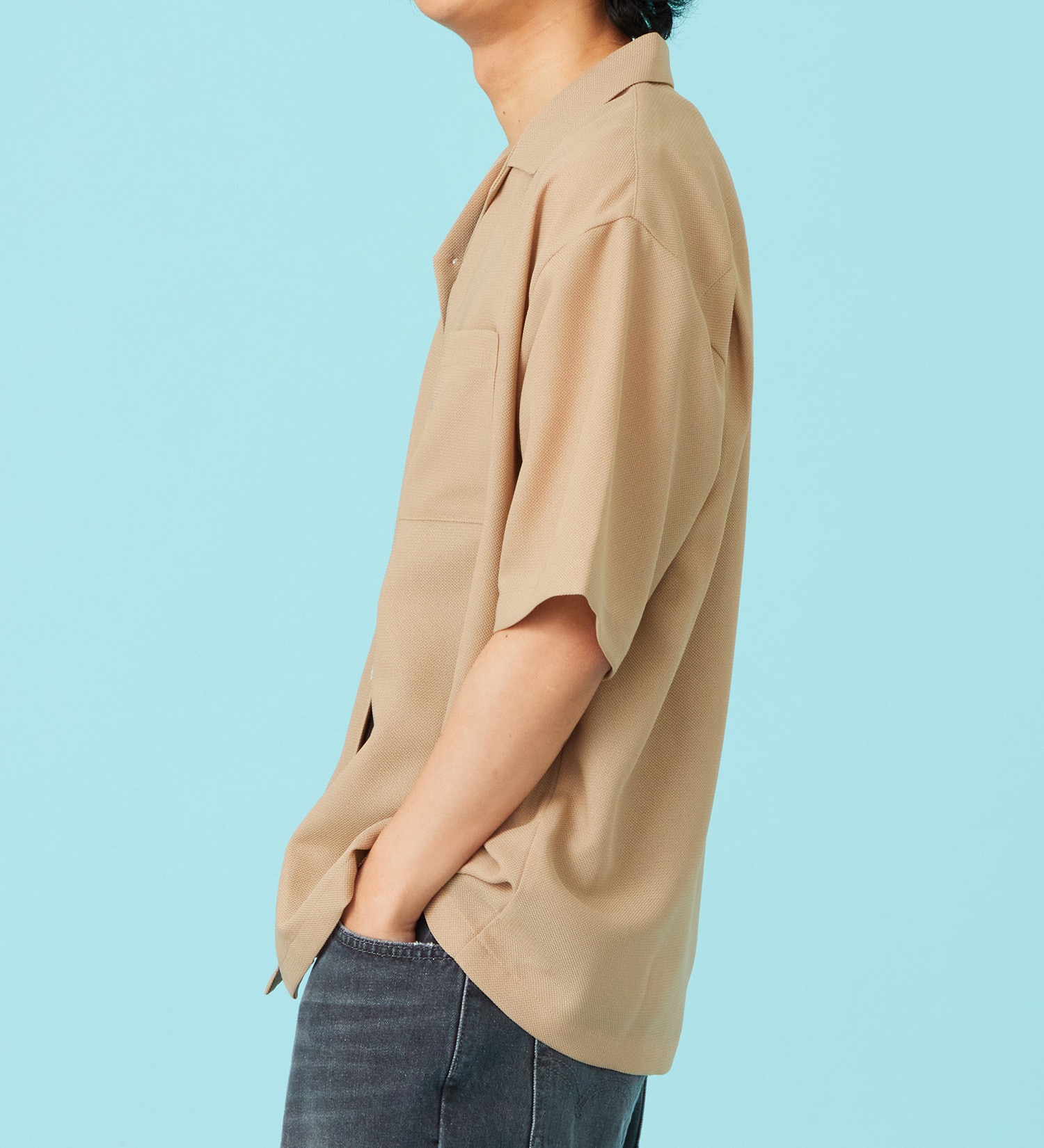 EDWIN(エドウイン)のシアー オープンカラーシャツ【アウトレット店舗・WEB限定商品】|トップス/シャツ/ブラウス/メンズ|カーキ