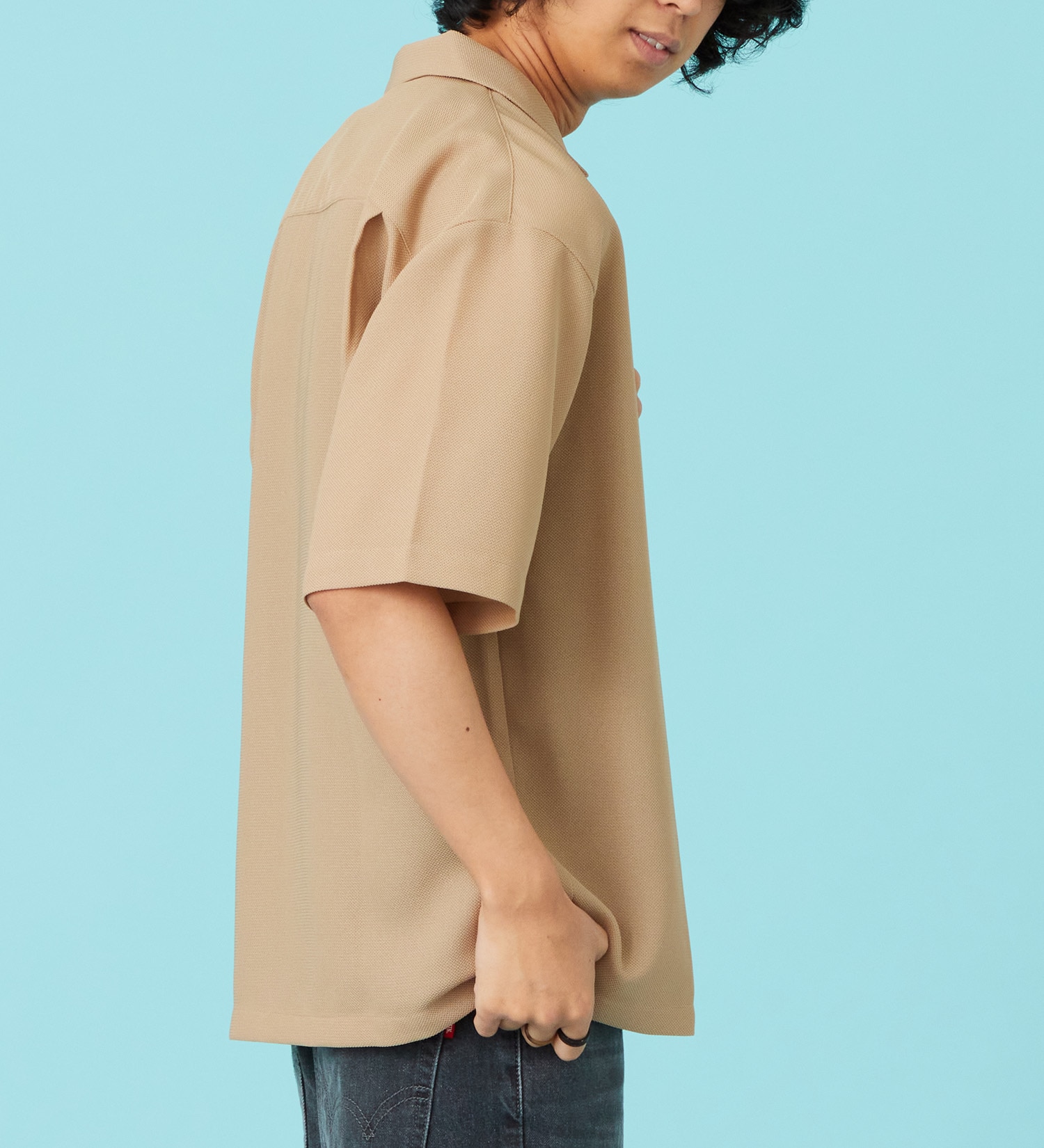 EDWIN(エドウイン)のシアー オープンカラーシャツ【アウトレット店舗・WEB限定商品】|トップス/シャツ/ブラウス/メンズ|カーキ