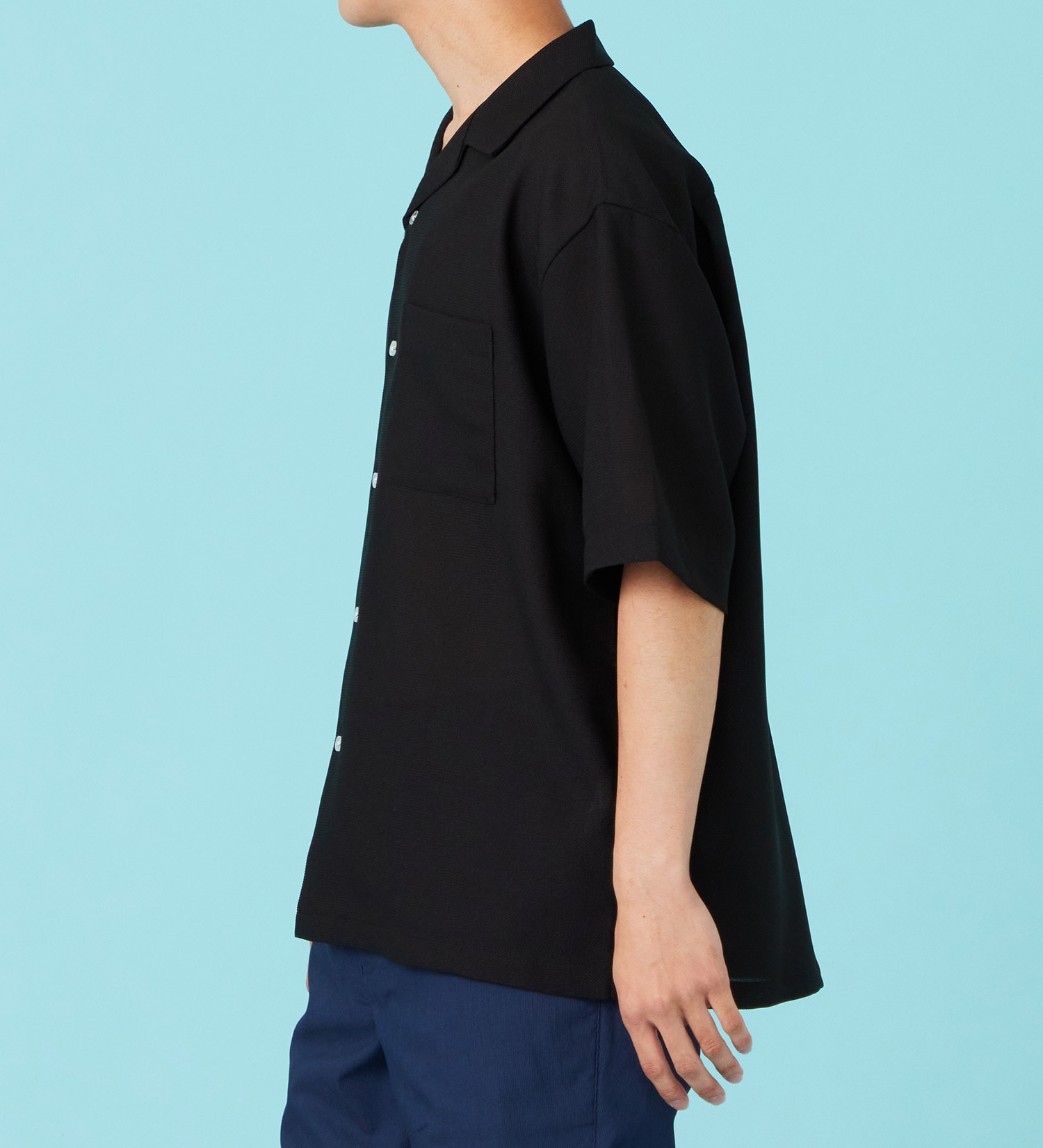 EDWIN(エドウイン)のシアー オープンカラーシャツ【アウトレット店舗・WEB限定商品】|トップス/シャツ/ブラウス/メンズ|ブラック